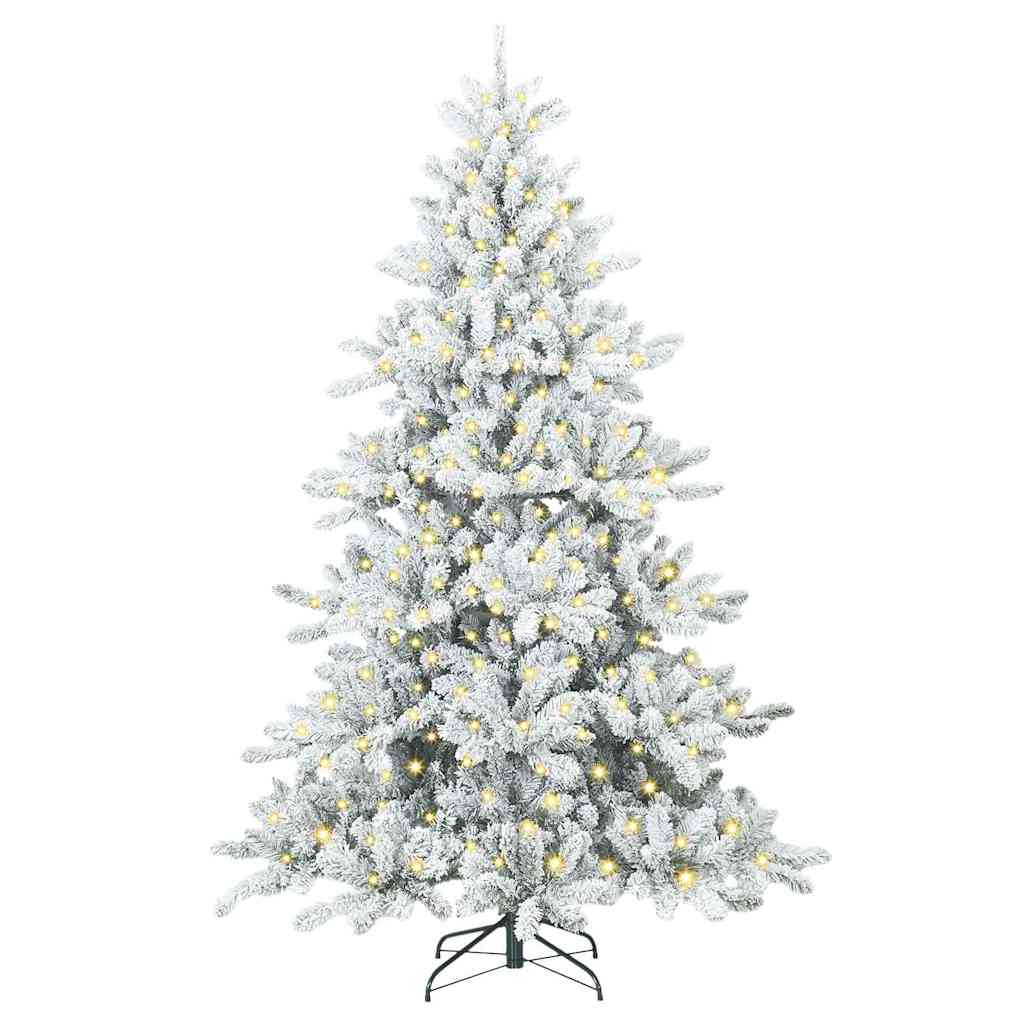 Vidaxl kunstmatige inklapbare kerstboom wit 210 cm pvc en staal