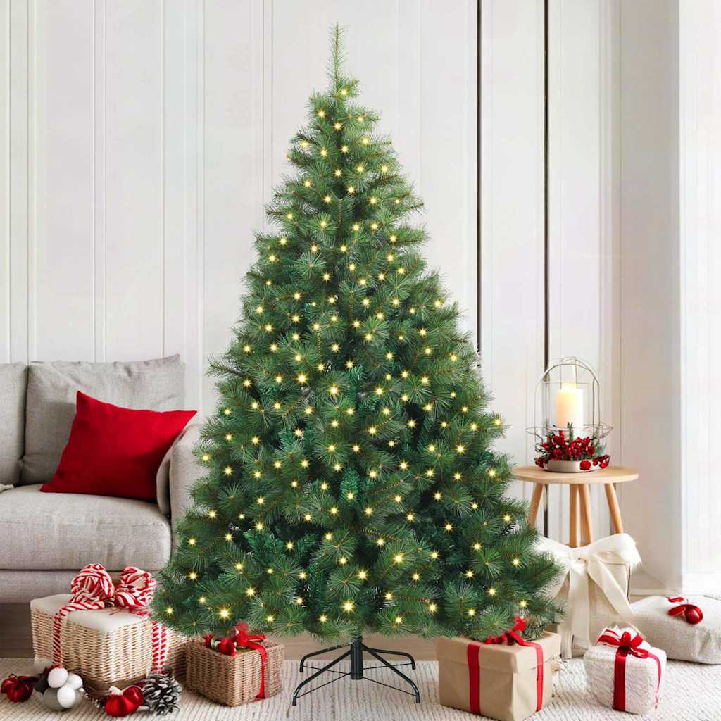 Vidaxl kunstkerstboom met 300 led met standaard groen 180 cm pe en pvc