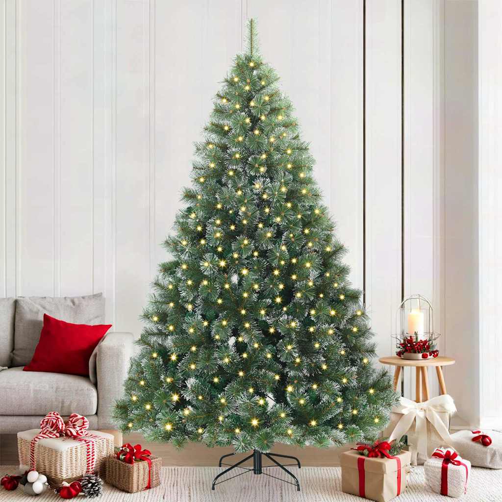 Vidaxl kunstkerstboom met 300 led met standaard groen 210 cm pe en pvc