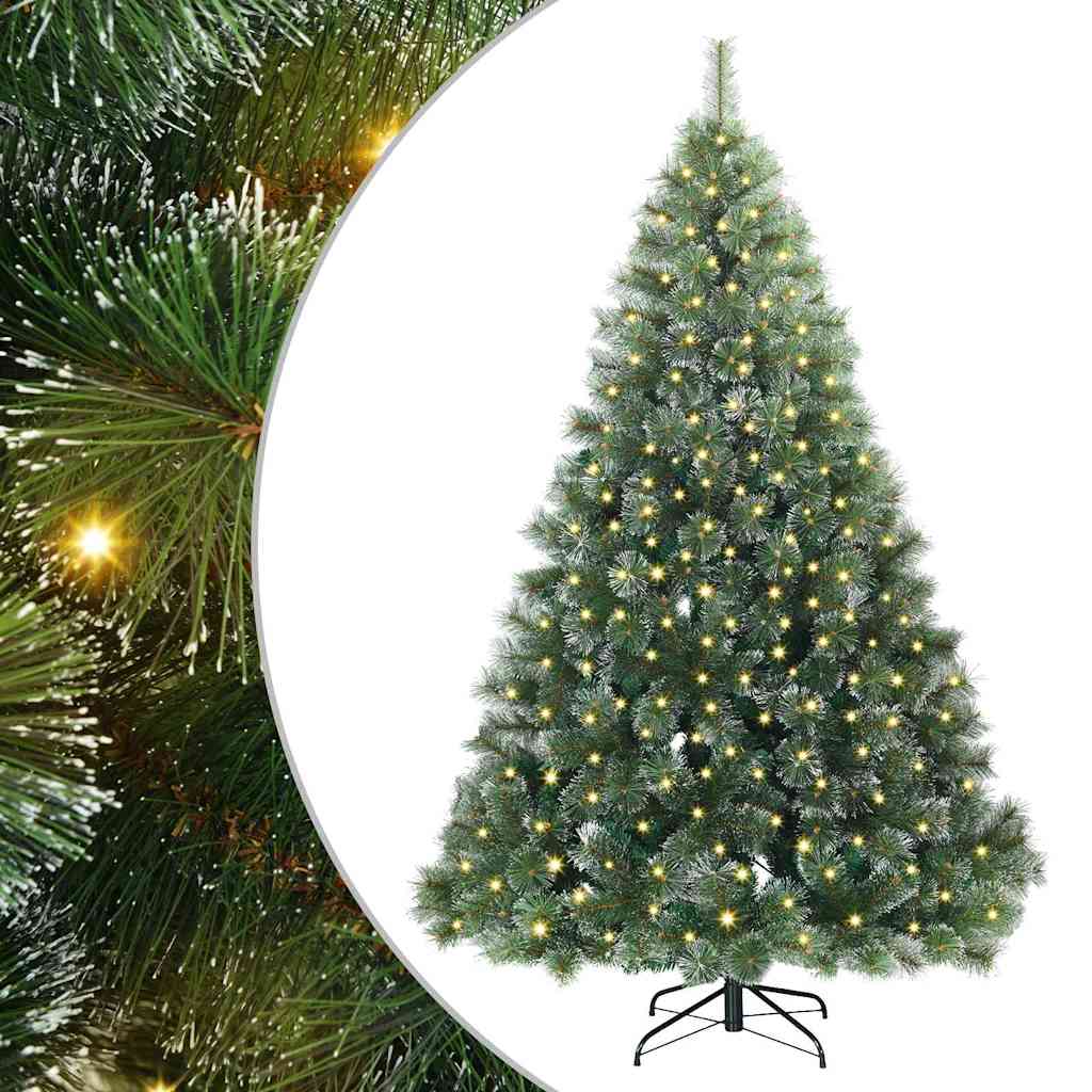Vidaxl kunstkerstboom met 300 led met standaard groen 210 cm pe en pvc