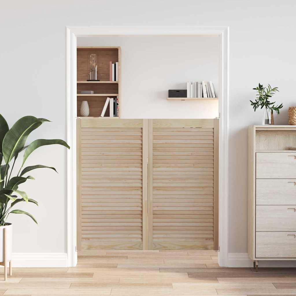 Vidaxl kastdeur 2 pcs naturel 110 x 2,1 x 59,5 cm massief grenenhout