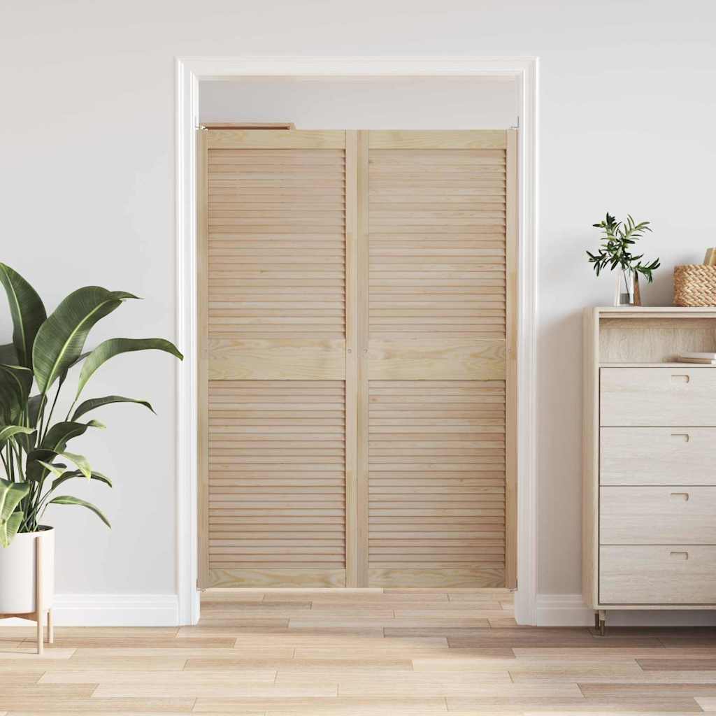 Vidaxl kastdeur 2 st naturel 170 x 59,5 cm massief grenenhout