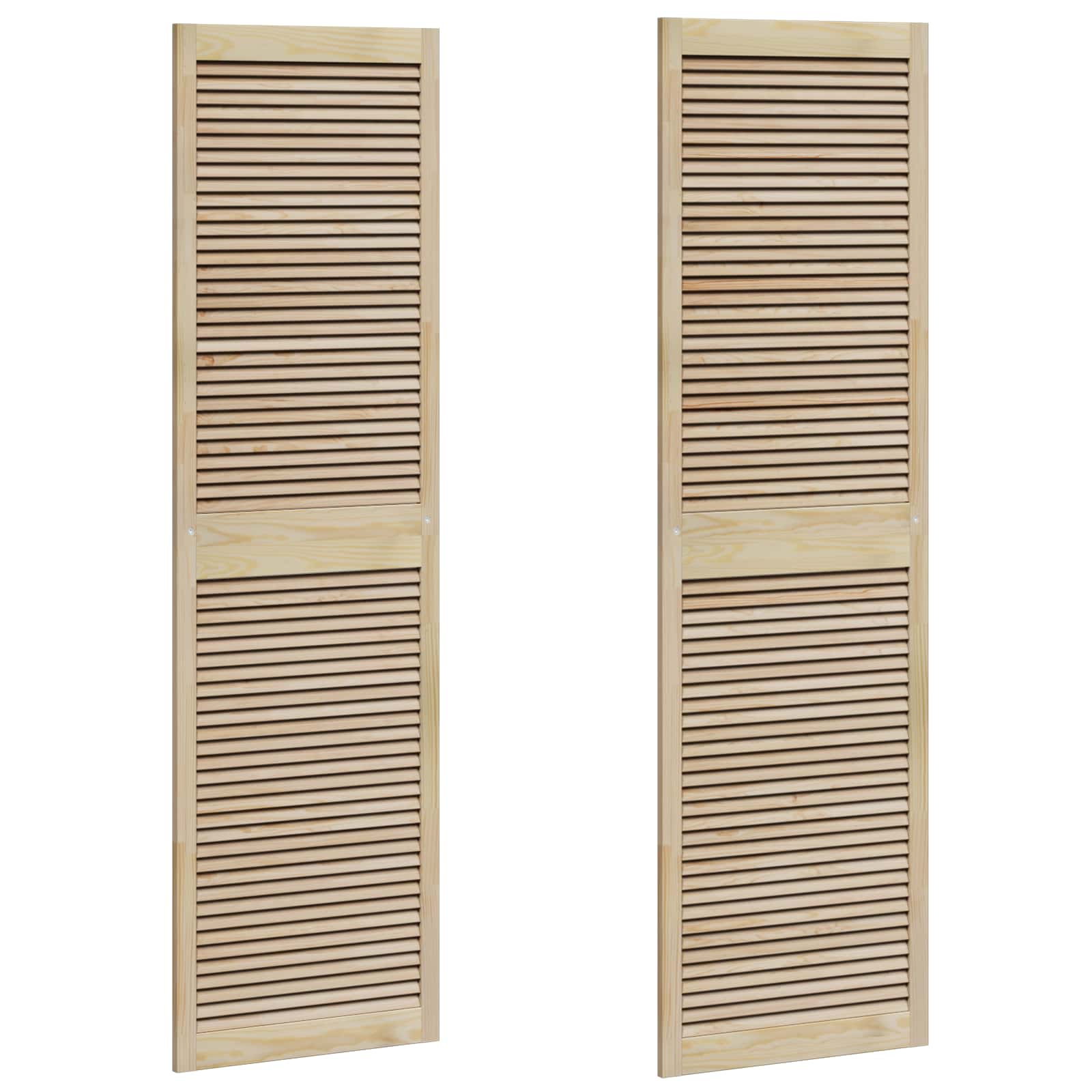 Vidaxl kastdeur 2 pcs naturel 201 x 2,1 x 59,5 cm massief grenenhout