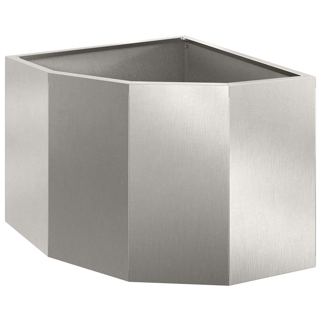Vidaxl hoek plantbak zilver 45 x 45 x 35 cm roestvrij staal