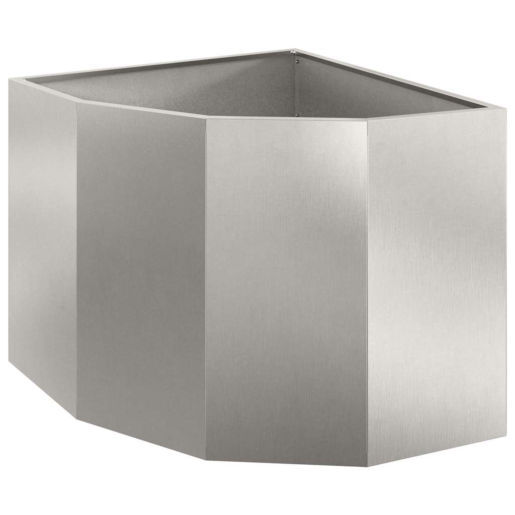 Vidaxl hoek plantbak zilver 60 x 60 x 50 cm roestvrij staal