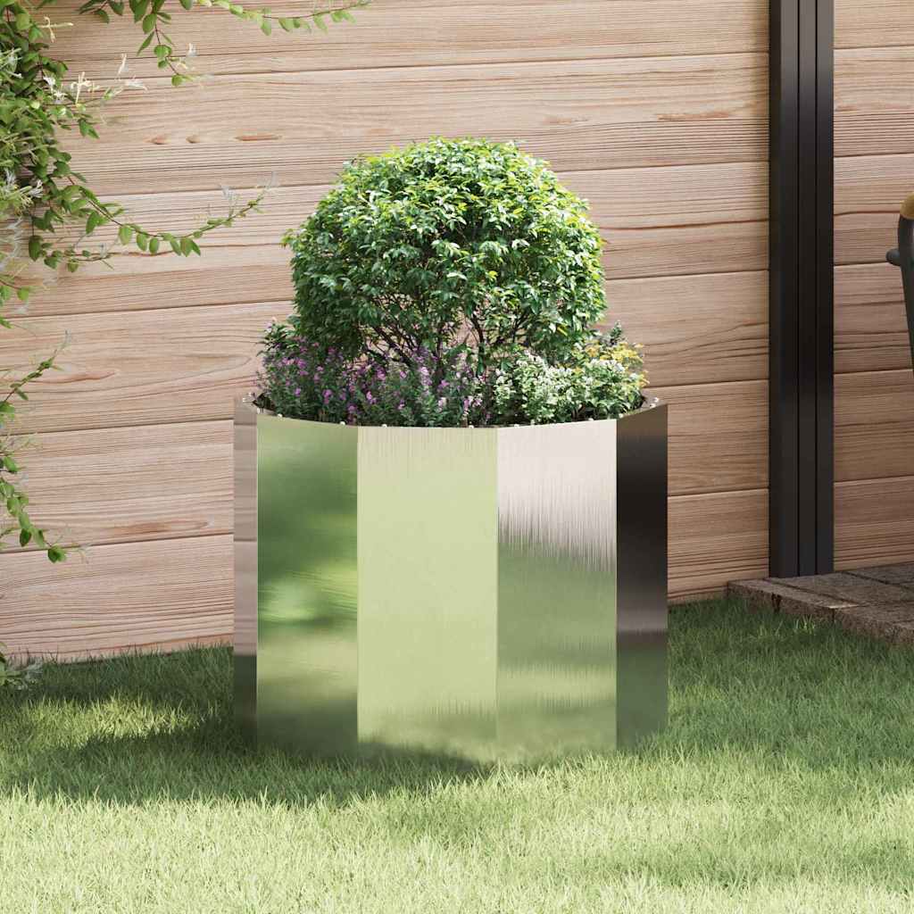 Vidaxl plantenbak zilver 60 x 60 x 50 cm roestvrij staal