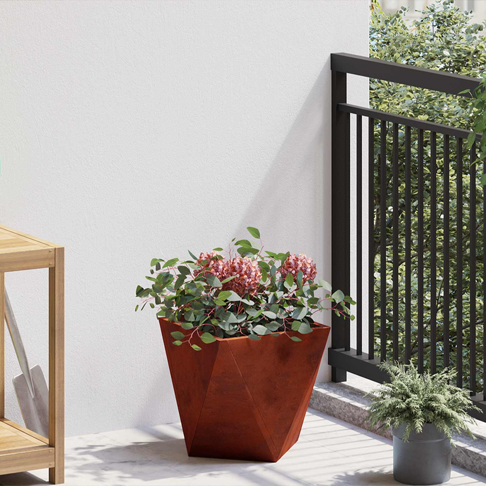 Vidaxl plantenbak roestig 30 x 30 x 30 cm weervast staal