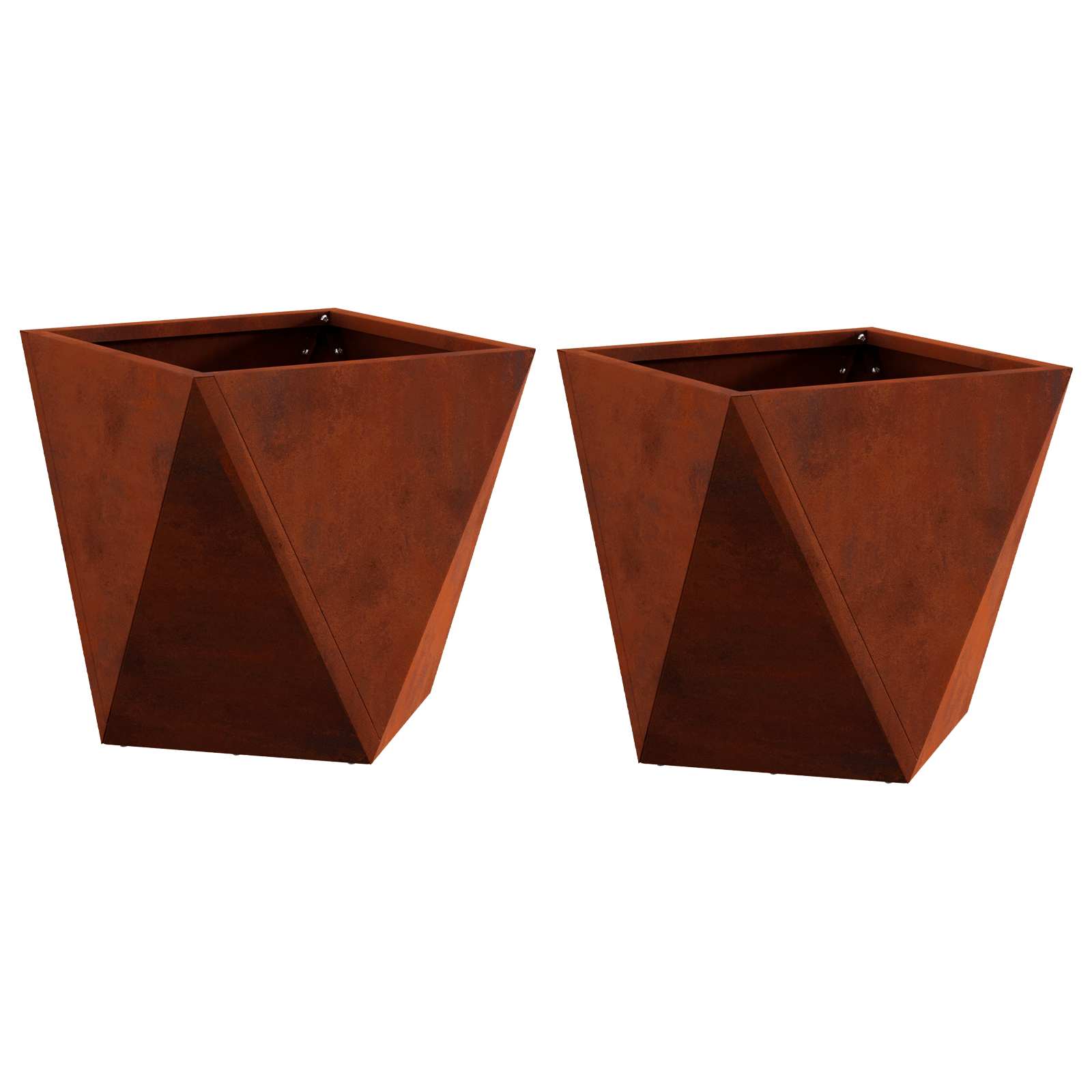 Vidaxl plantenbak 2 st roestig 30 x 30 x 30 cm weervast staal