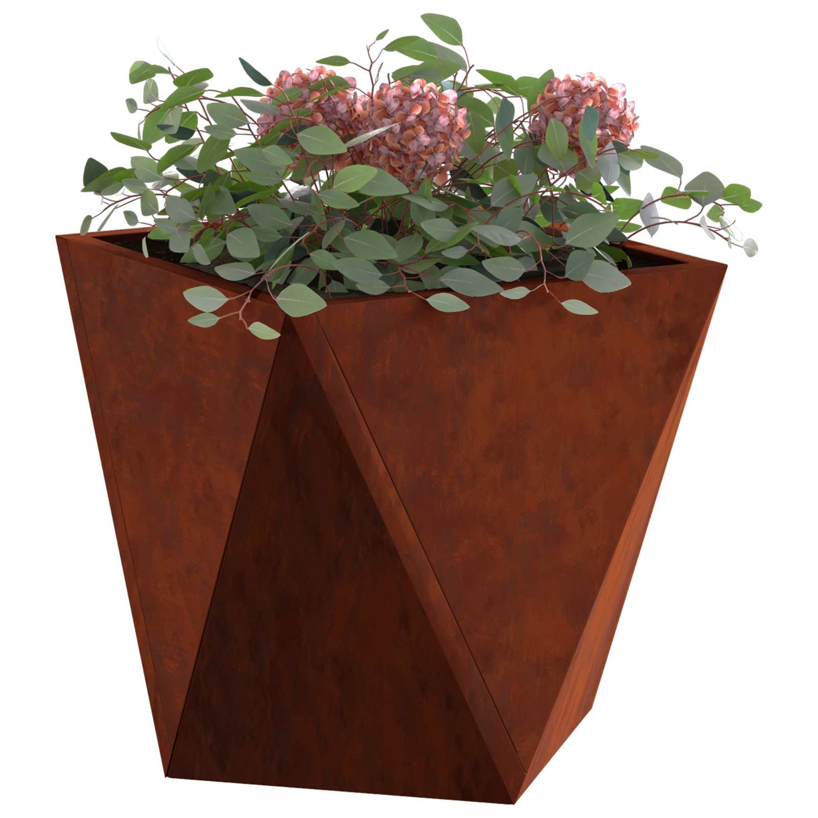 Vidaxl plantenbak 2 st roestig 30 x 30 x 30 cm weervast staal
