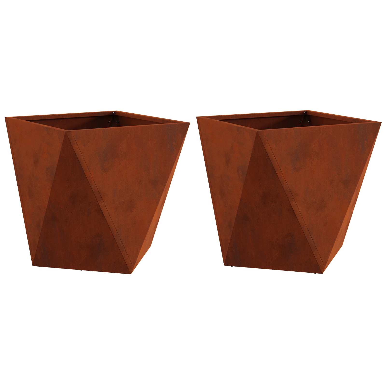 Vidaxl plantenbak 2 st roestig 40 x 40 x 40 cm weervast staal