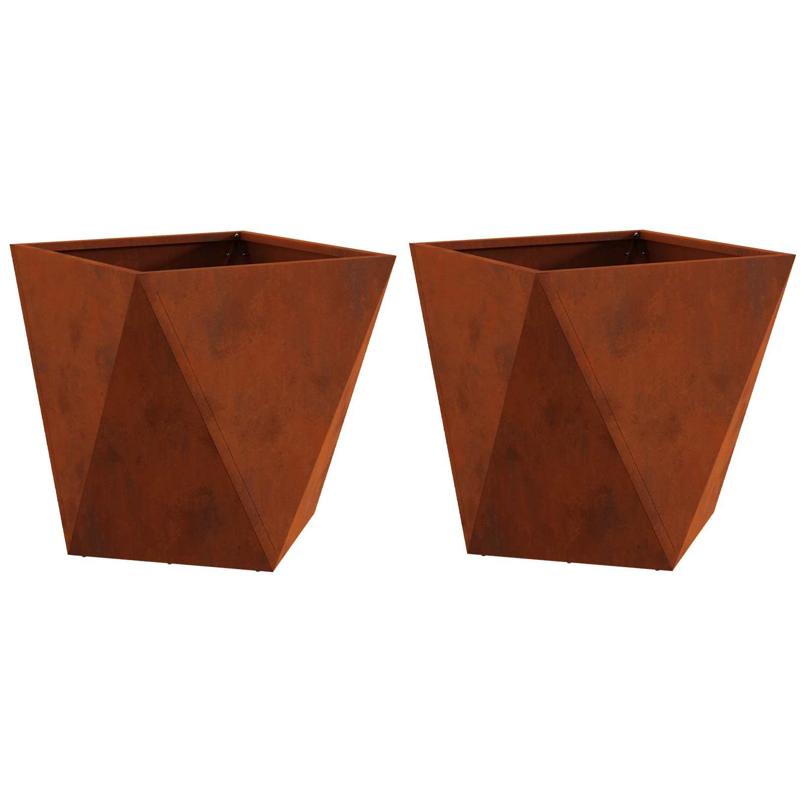 Vidaxl plantenbak 2 st roestig 50 x 50 x 50 cm weervast staal