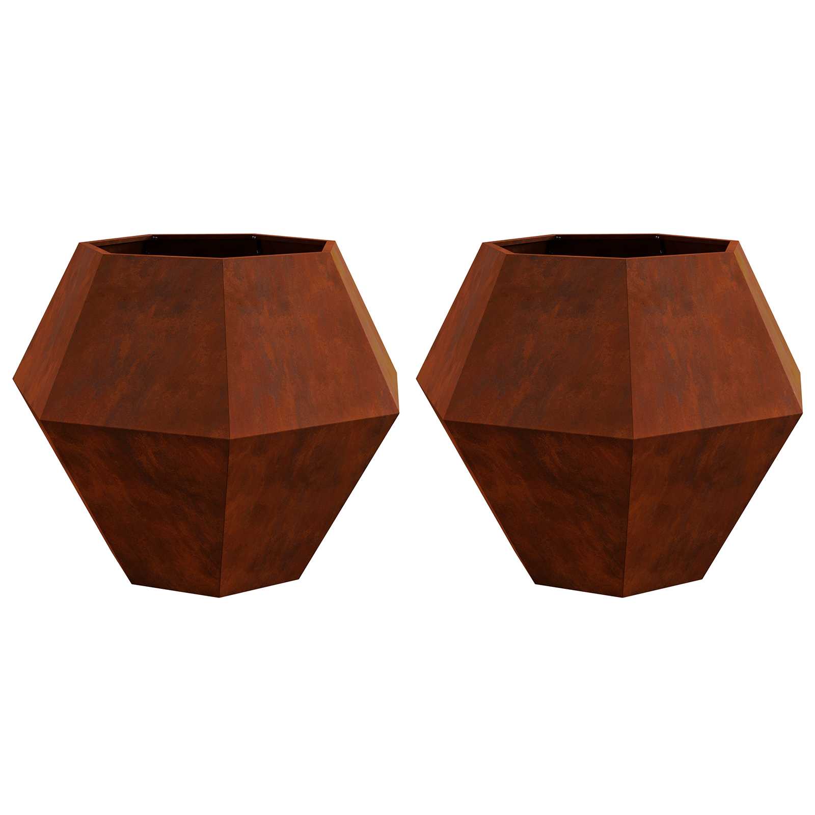 Vidaxl plantenbak 2 st roestkleurig 100 x 100 x 80 cm weervast staal