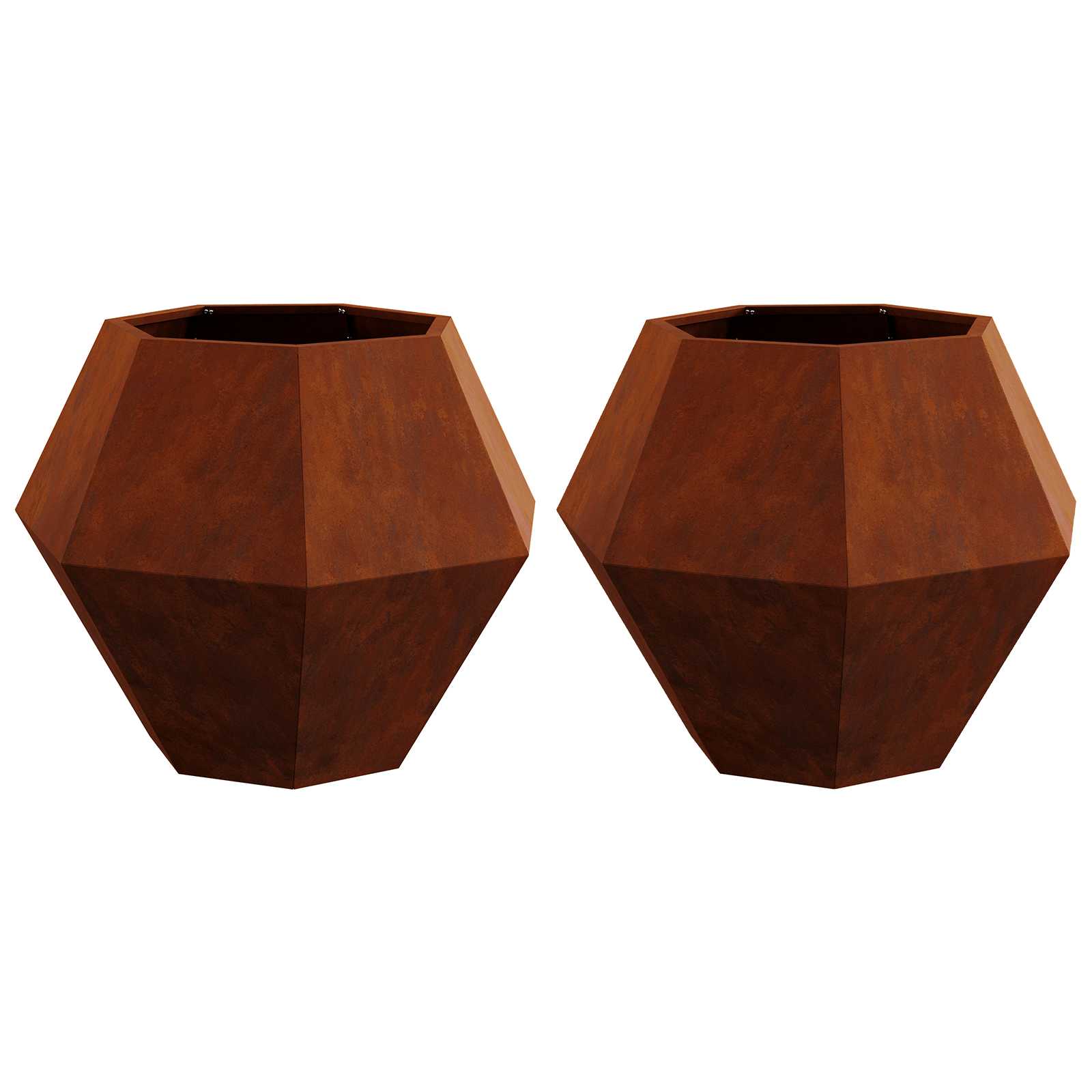 Vidaxl plantenbak 2 st roestkleurig 75 x 75 x 60 cm weervast staal
