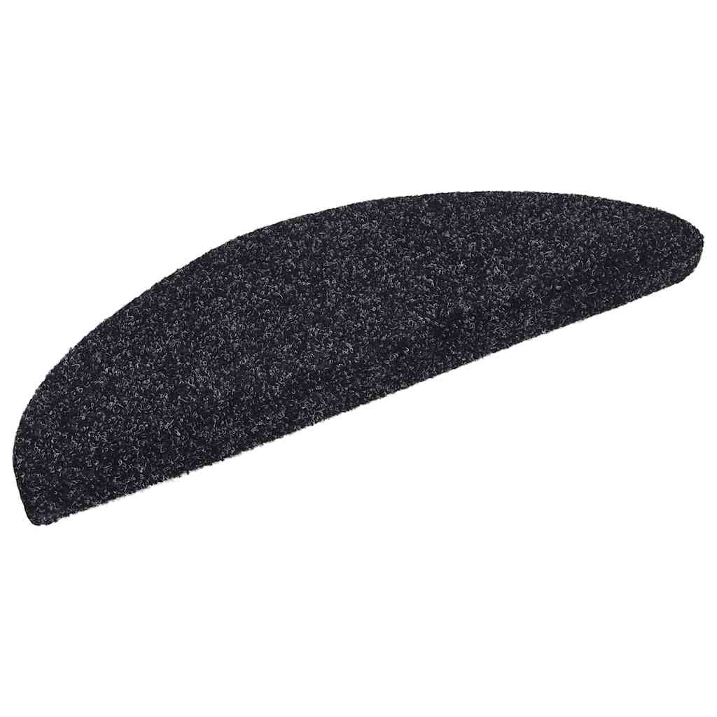Vidaxl trapmatten zelfklevend 20 stuks 56x17x3 cm zwart halfrond