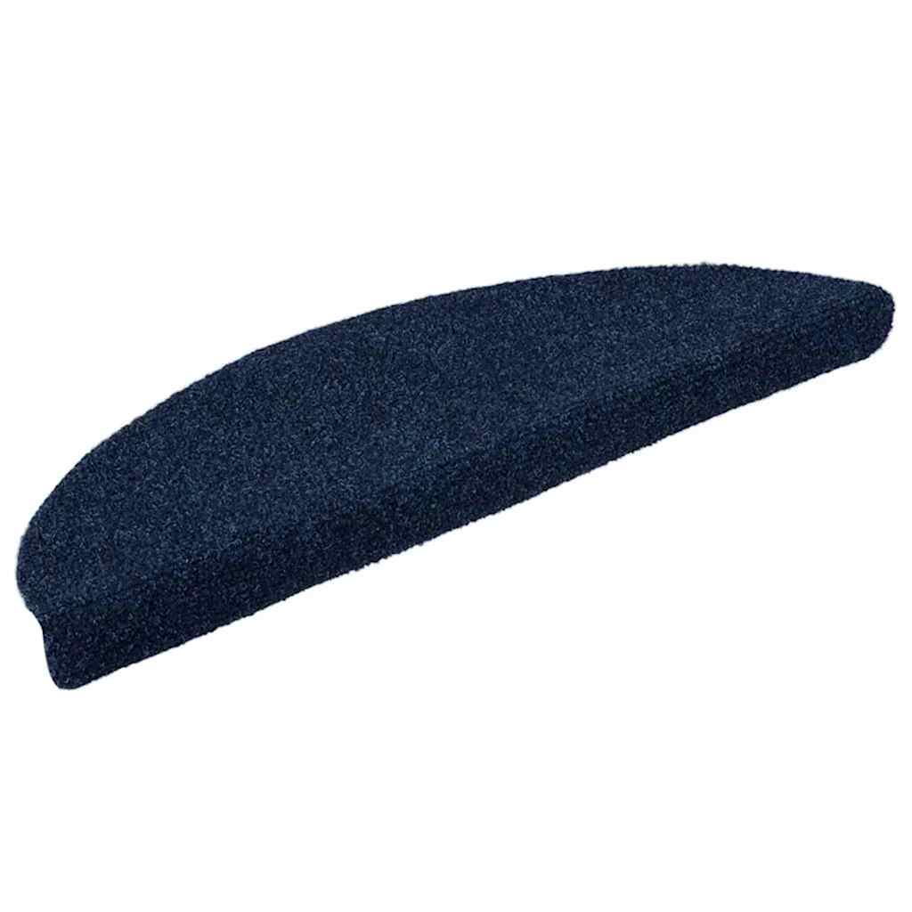 Vidaxl trapmatten zelfklevend 20 stuks 56x17x3 cm marineblauw halfrond
