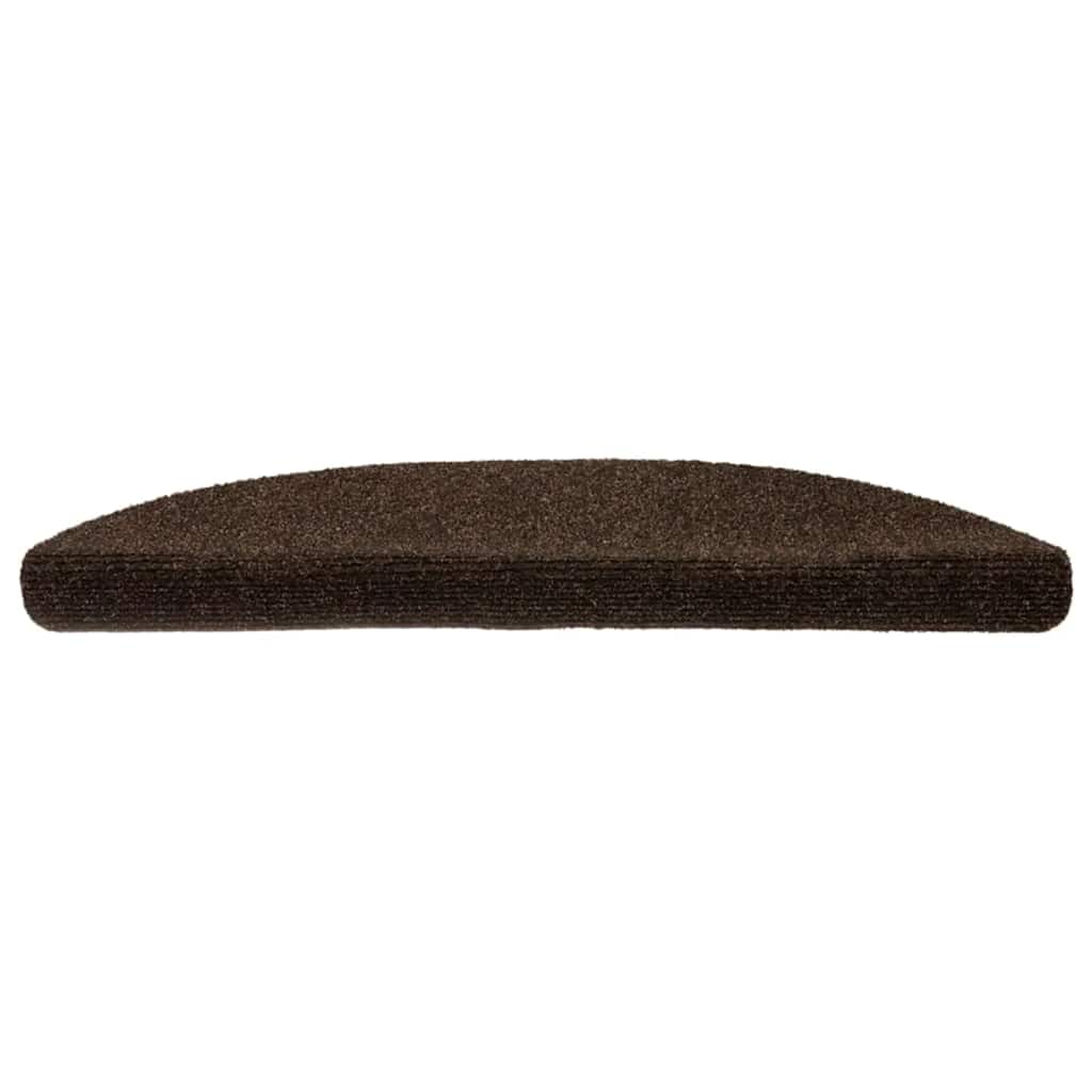 Vidaxl trapmatten zelfklevend 30 stuks 56x17x3 cm bruin halfrond