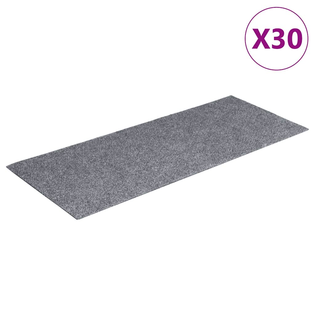 Vidaxl trapmatten zelfklevend 30 stuks 60x25 cm lichtgrijs rechthoekig