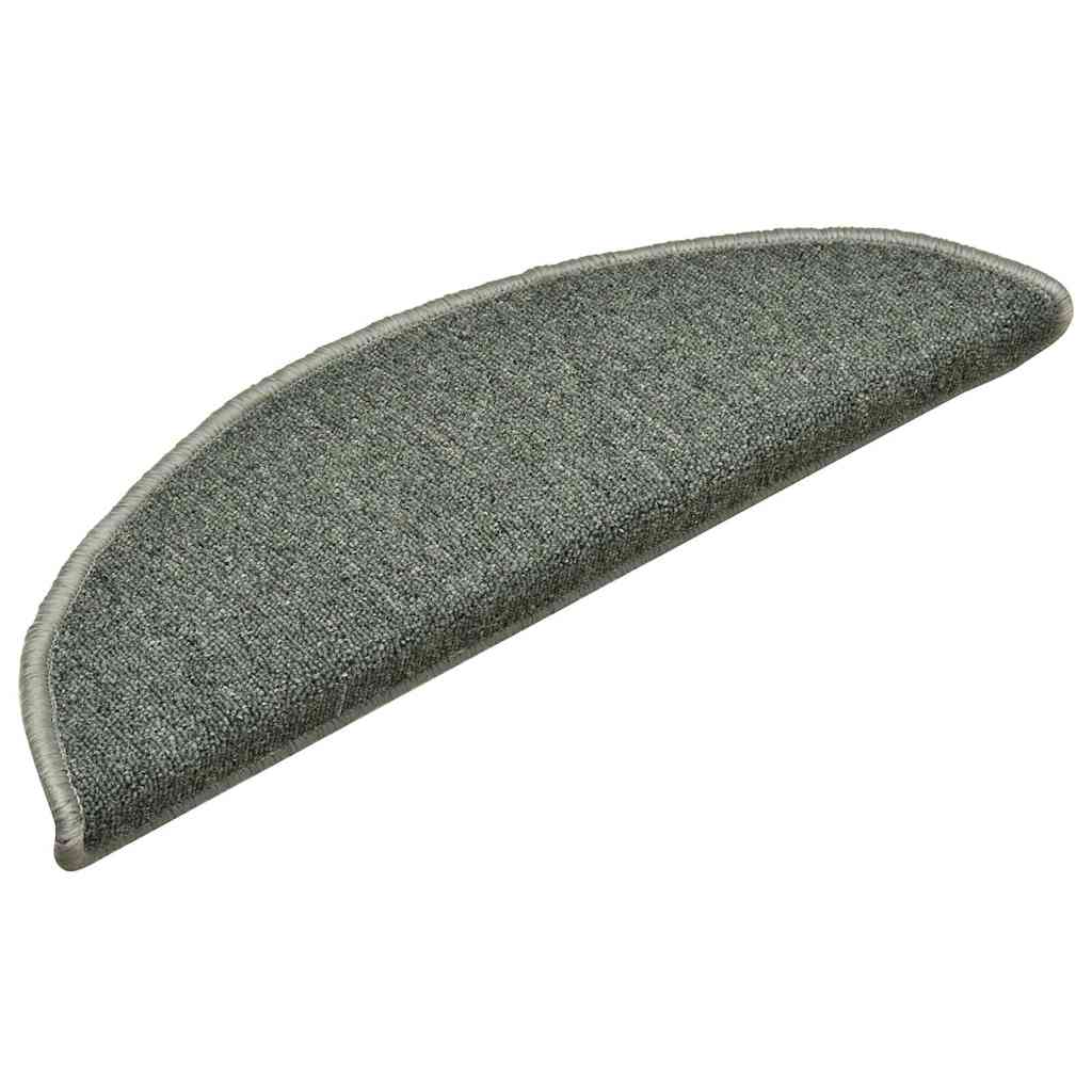 Vidaxl trapmatten 30 st 56x17x3 cm donkergroen halfrond