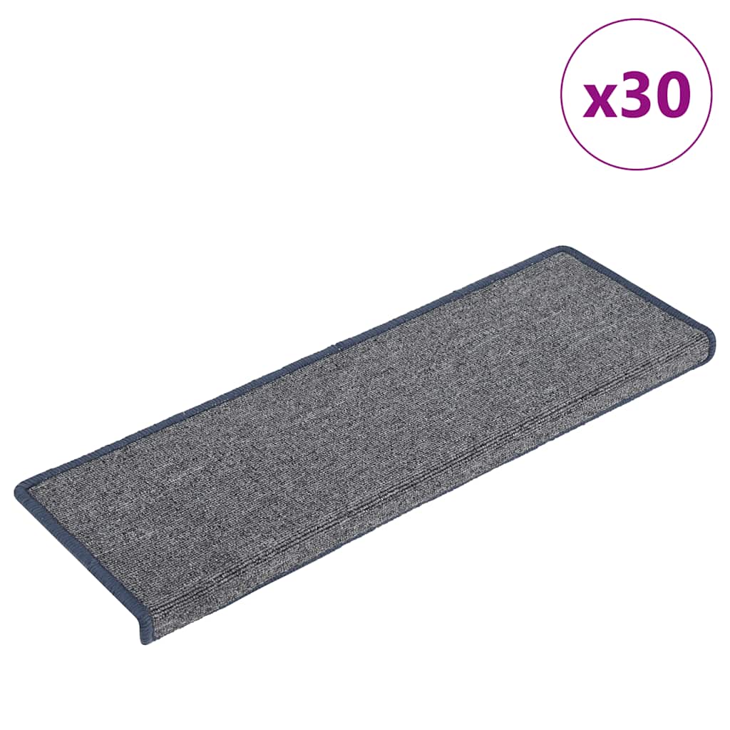 Vidaxl trapmatten 30 st 65x21x4 cm lichtgrijs en blauw