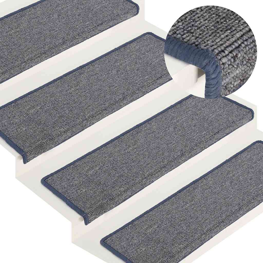 Vidaxl trapmatten 30 st 65x21x4 cm lichtgrijs en blauw