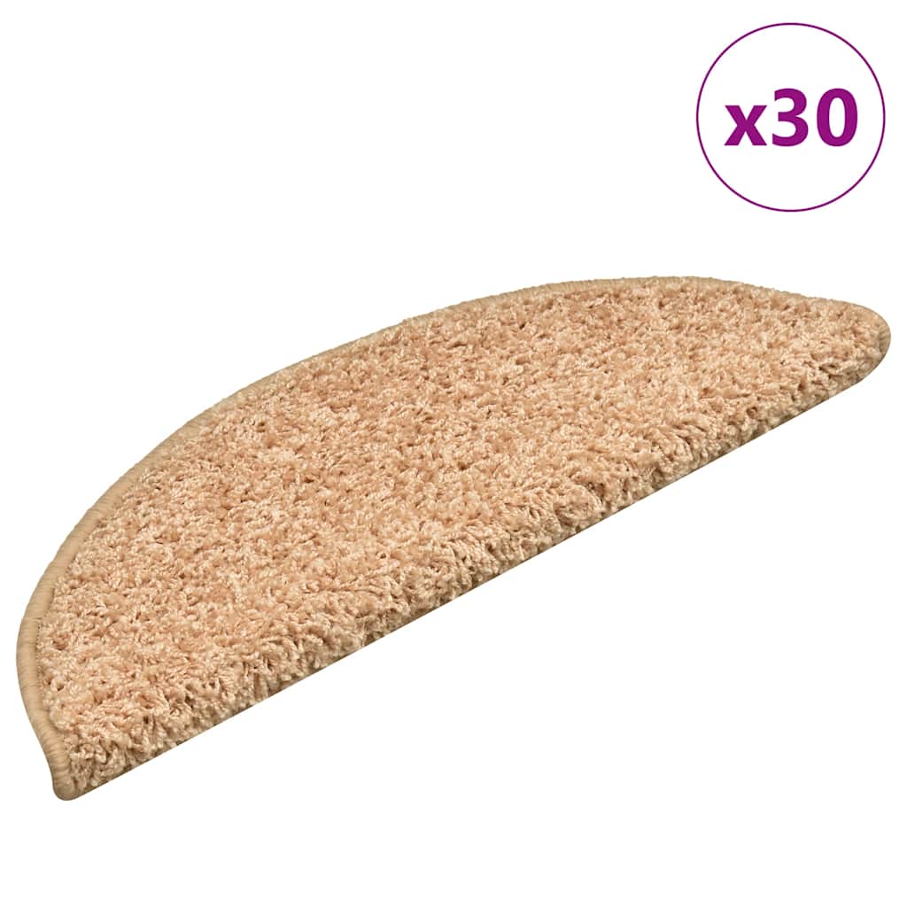 Vidaxl trapmatten 30 stuks 56x17x3 cm goud halfrond