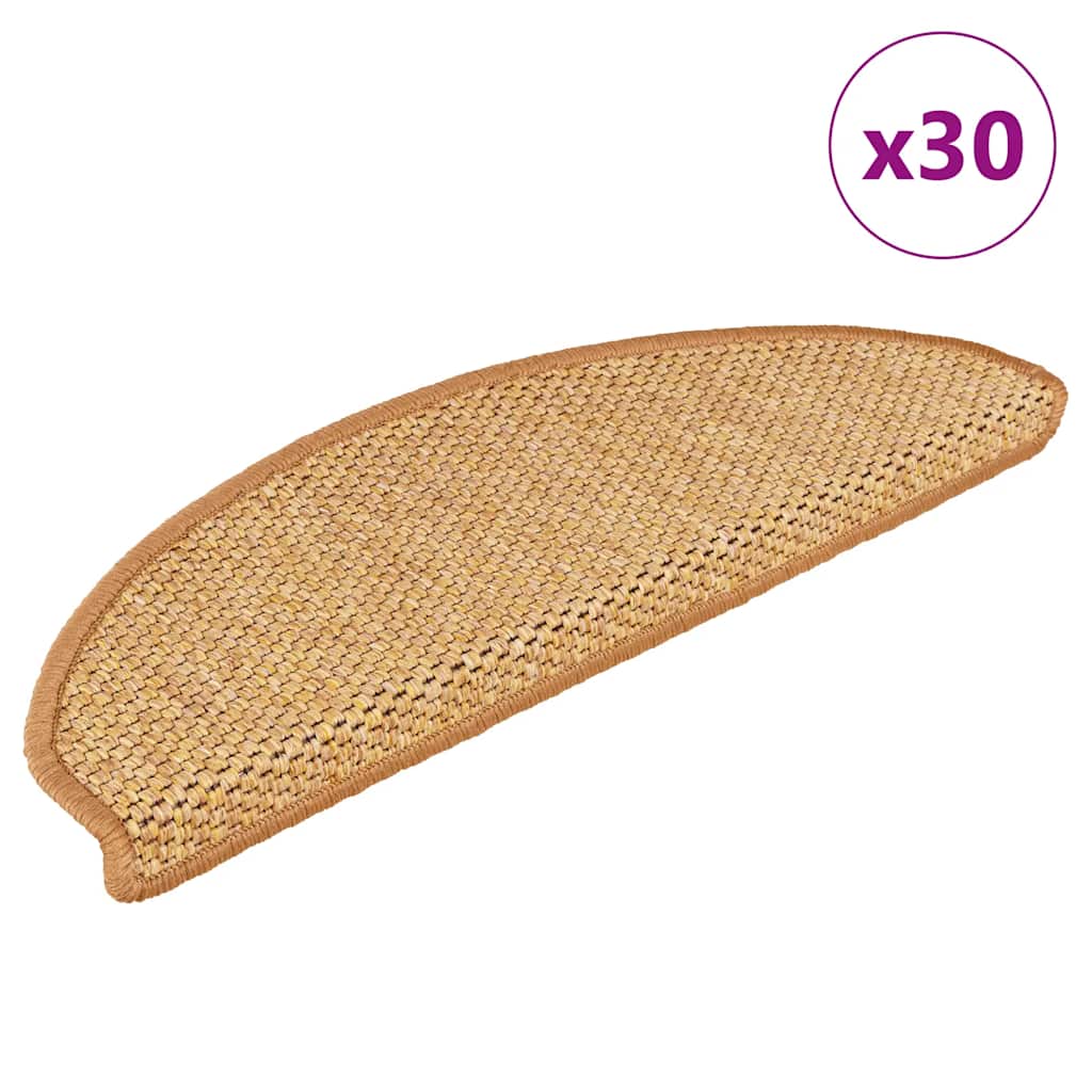 Vidaxl trapmatten zelfklevend sisal-look 30 st 65x21x4 cm sisal