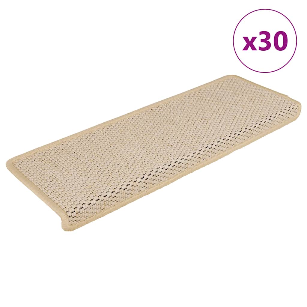 Vidaxl trapmatten zelfklevend 30 st sisal-look 65x21x4 cm berber