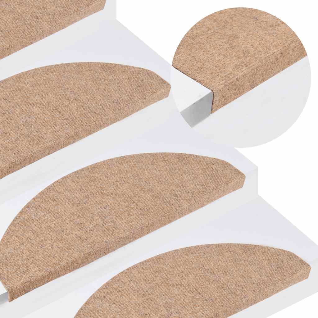 Vidaxl trapmatten zelfklevend 30 st 65x22,5x3,5 cm beige