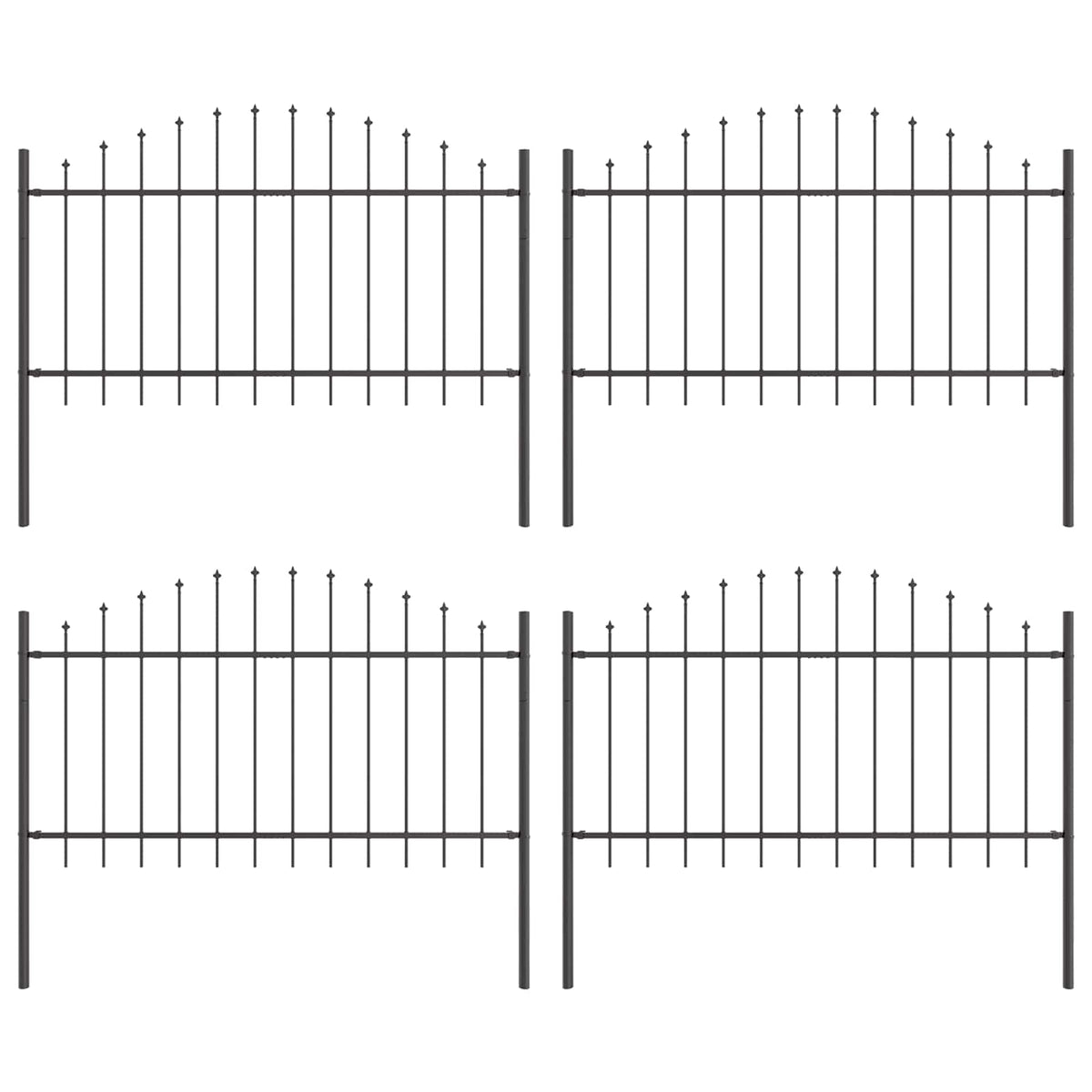 Vidaxl tuinhek woerden 4 st 170 x 140 cm gepoedercoat staal grijs
