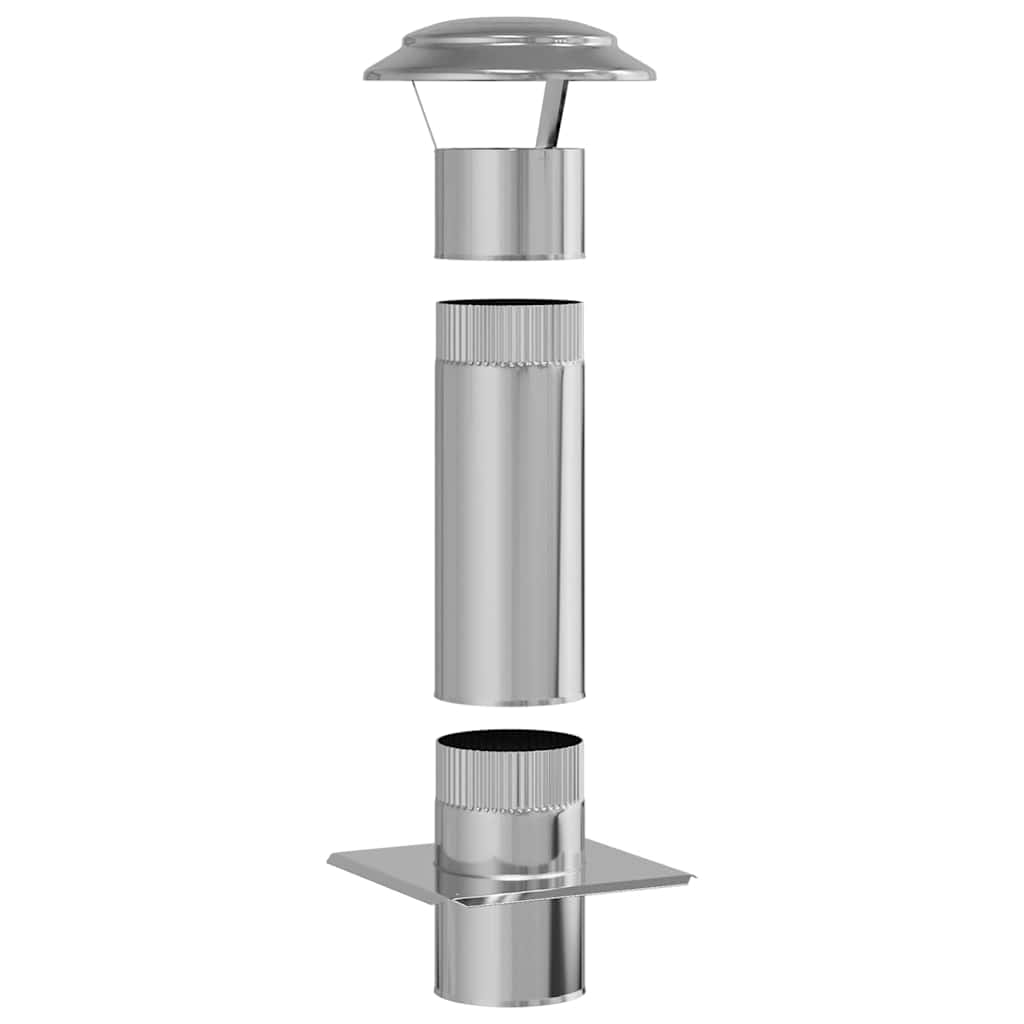 Vidaxl schouw verlenging zilver 25 x 25 x 65 cm roestvrij staal