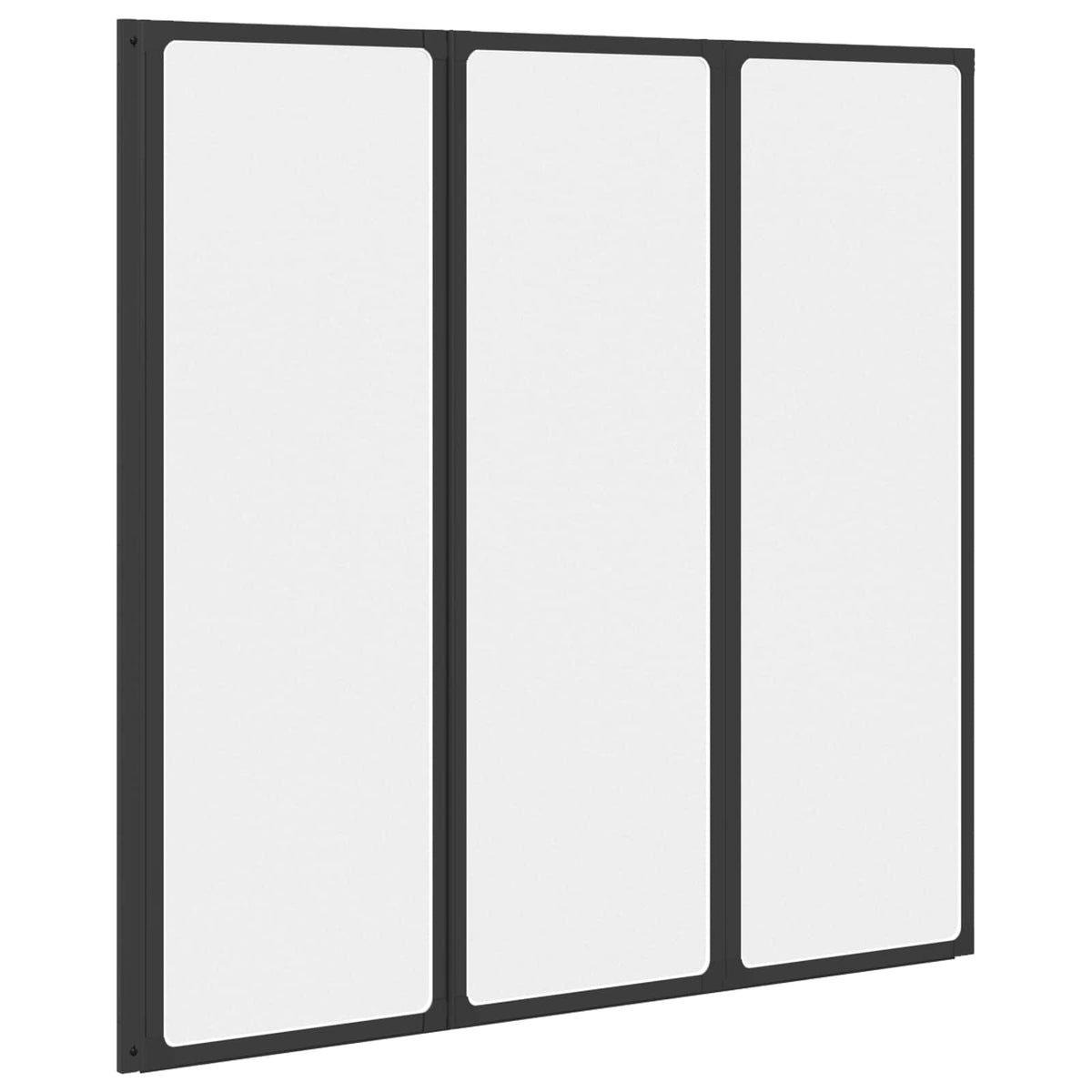 Vidaxl douchescherm zwart 120 x 2 x 117 cm aluminium en pp
