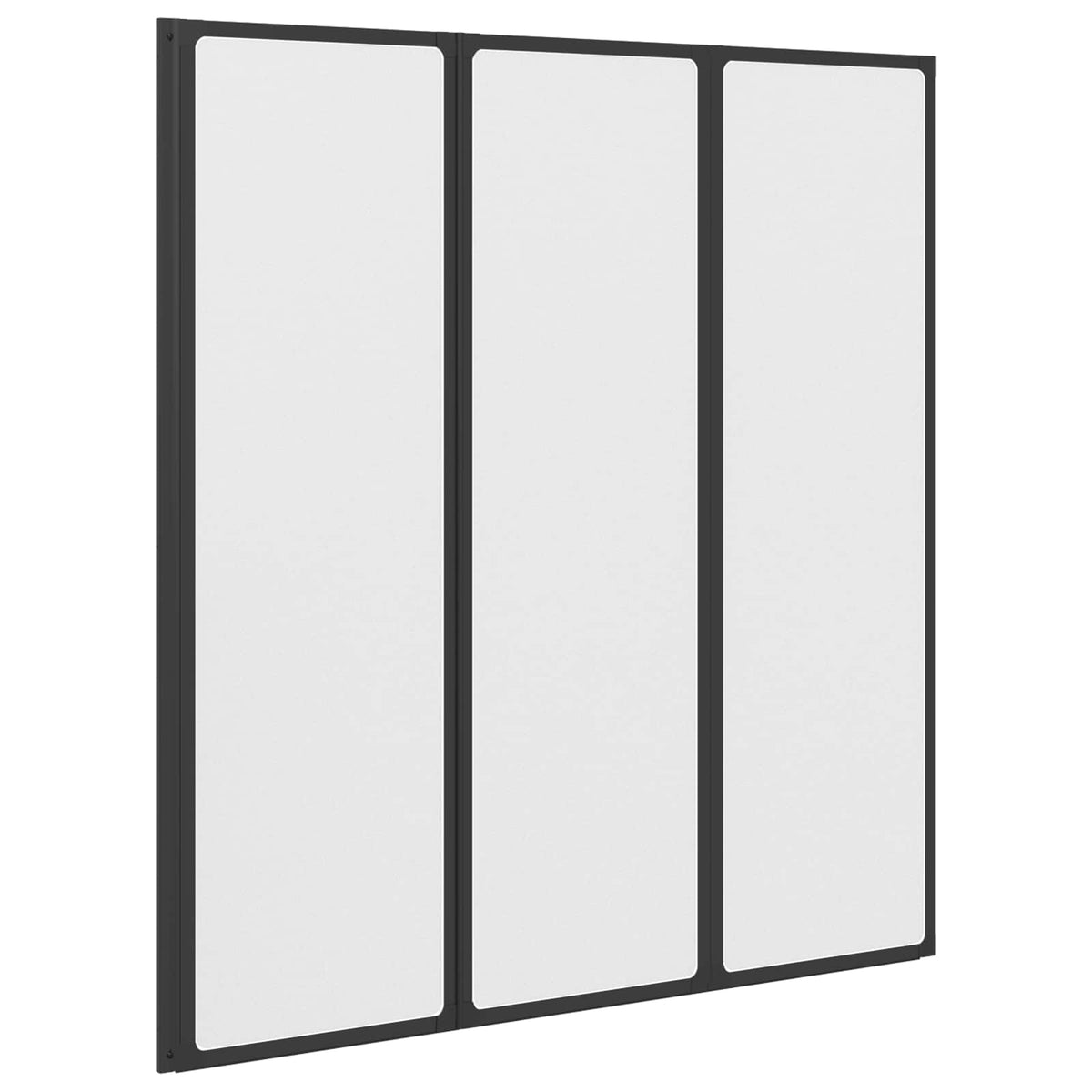 Vidaxl douchescherm zwart 132 x 2 x 140 cm aluminium en pp