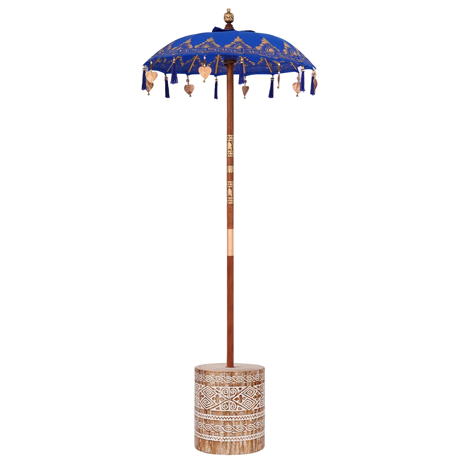 Vidaxl balinese parasol met basis blauw 95 x 95 x 260 cm