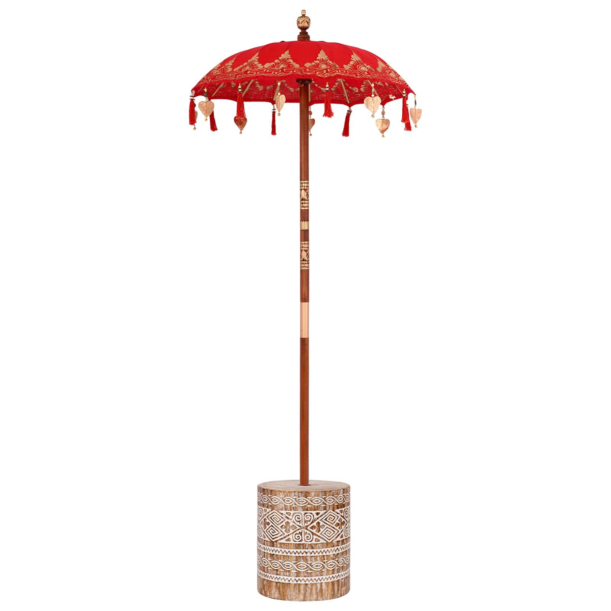 Vidaxl balinese parasol met basis rood 95 x 95 x 260 cm