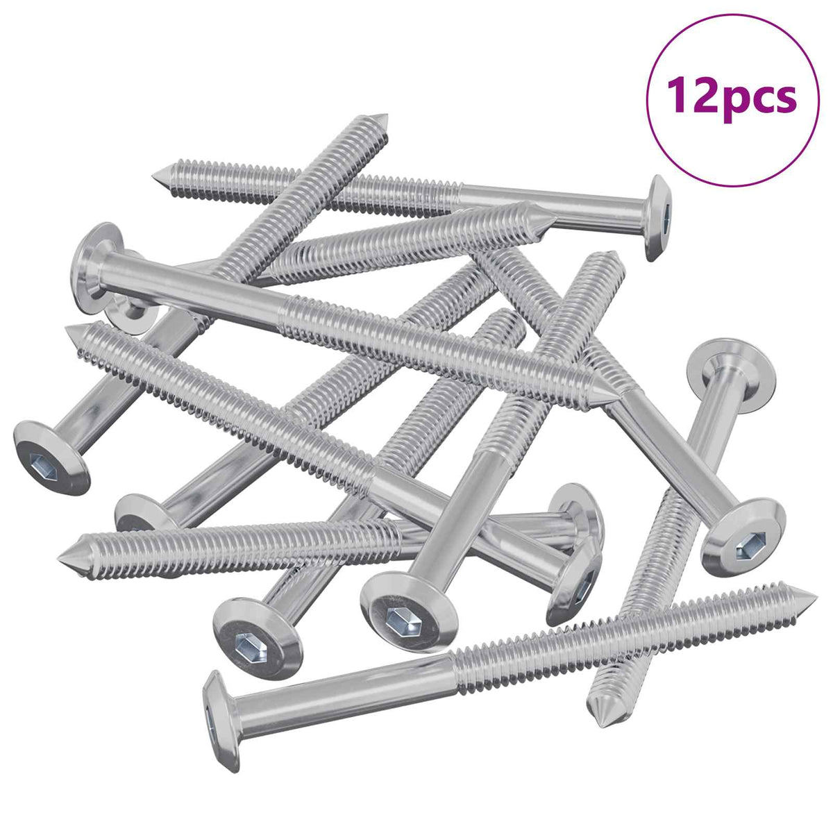 Vidaxl meubelschroeven 12 st zilver m6 x 85 mm staal