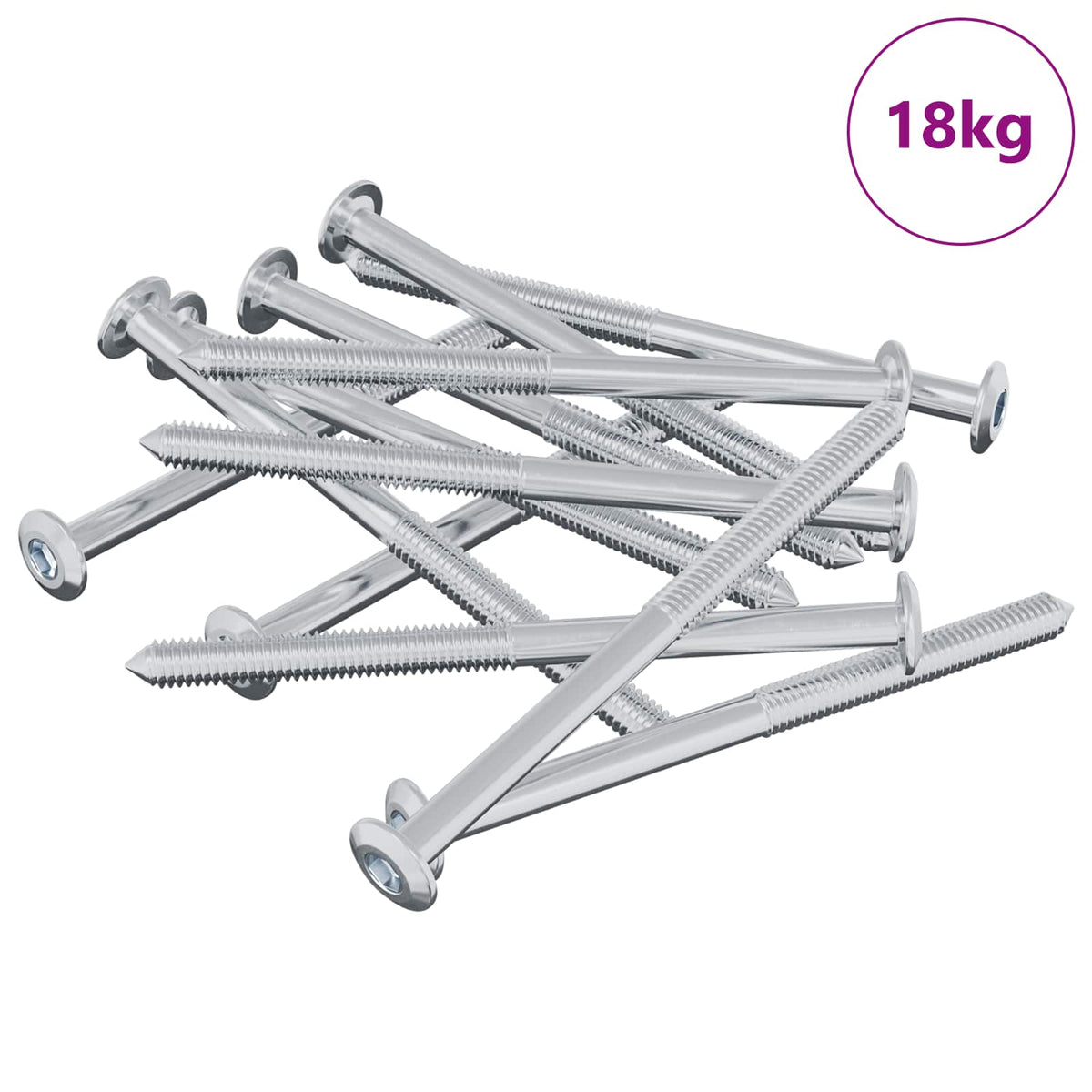 Vidaxl bout 1200 st zilver m6 x 85 mm staal