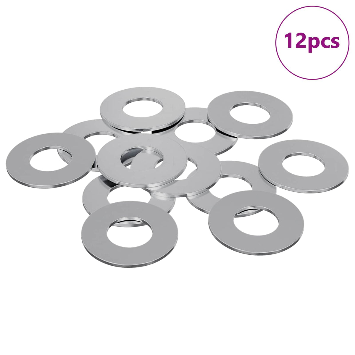Vidaxl washers 12 st zilver 16 x 16 x 1,5 cm ijzer
