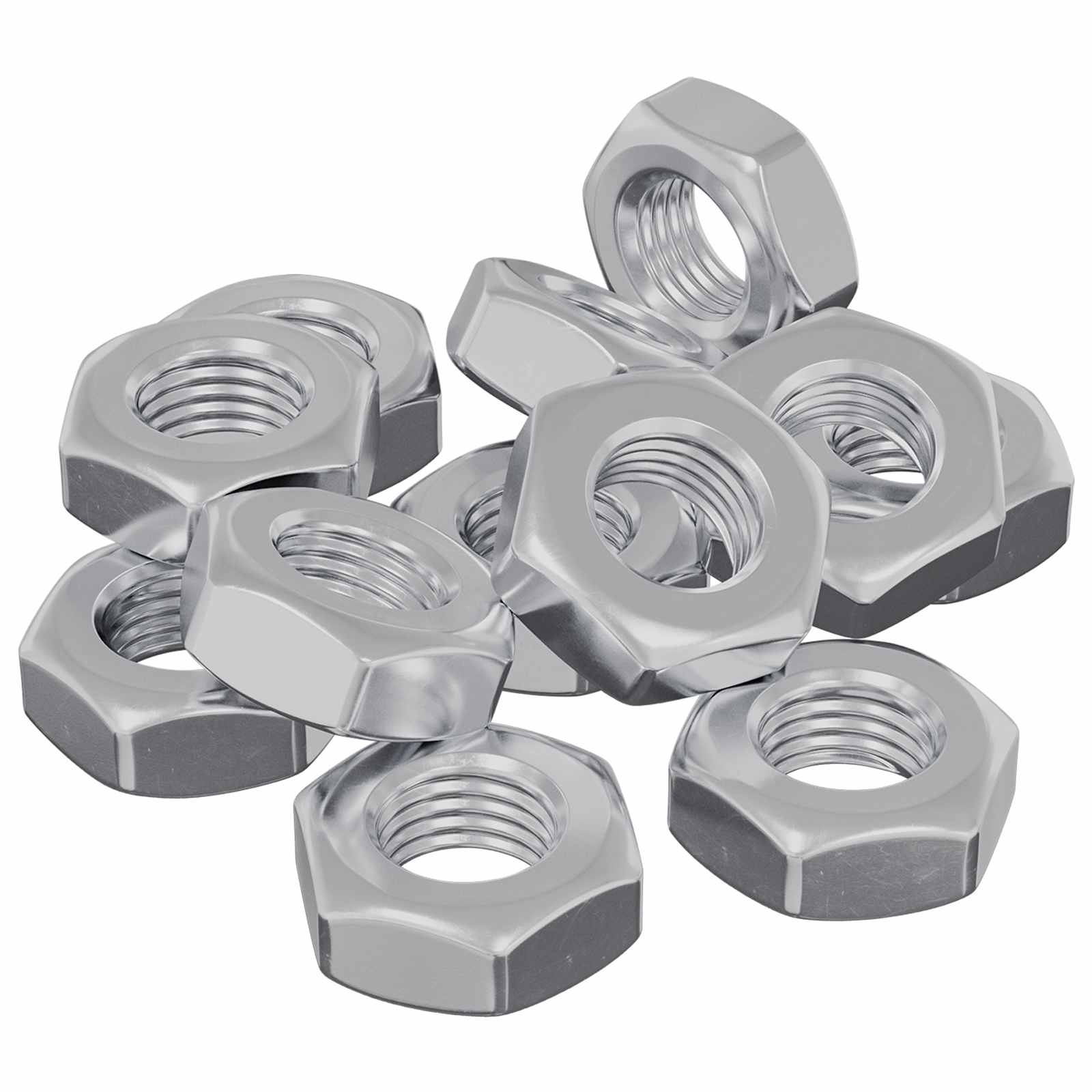 Vidaxl zeshoekige moer 12 st zilver m8 metaal