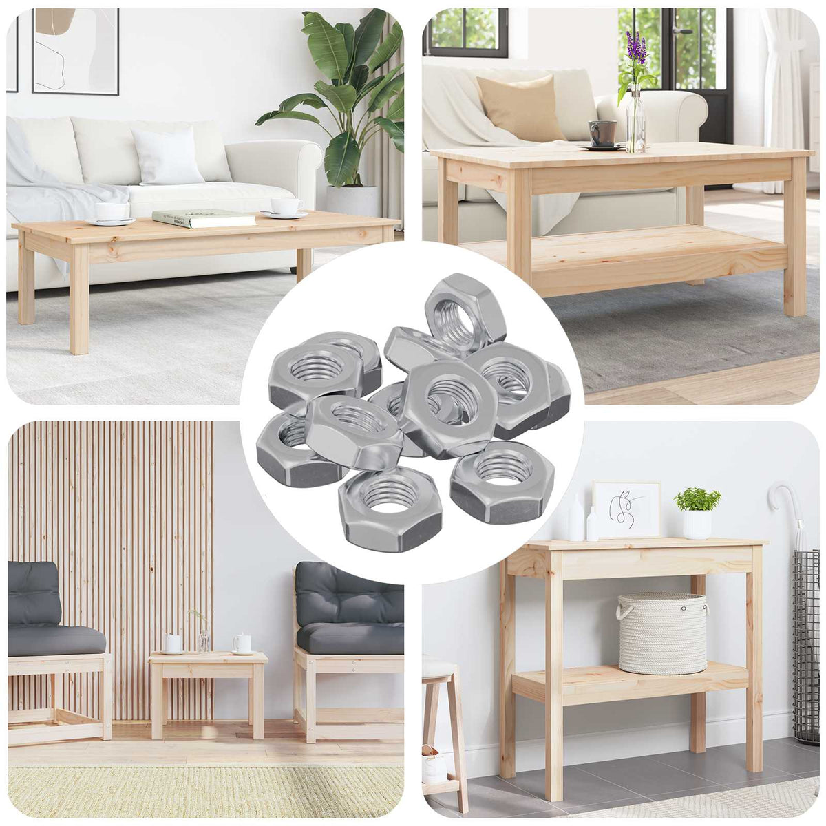Vidaxl zeshoekige moer 3600 st zilver metaal