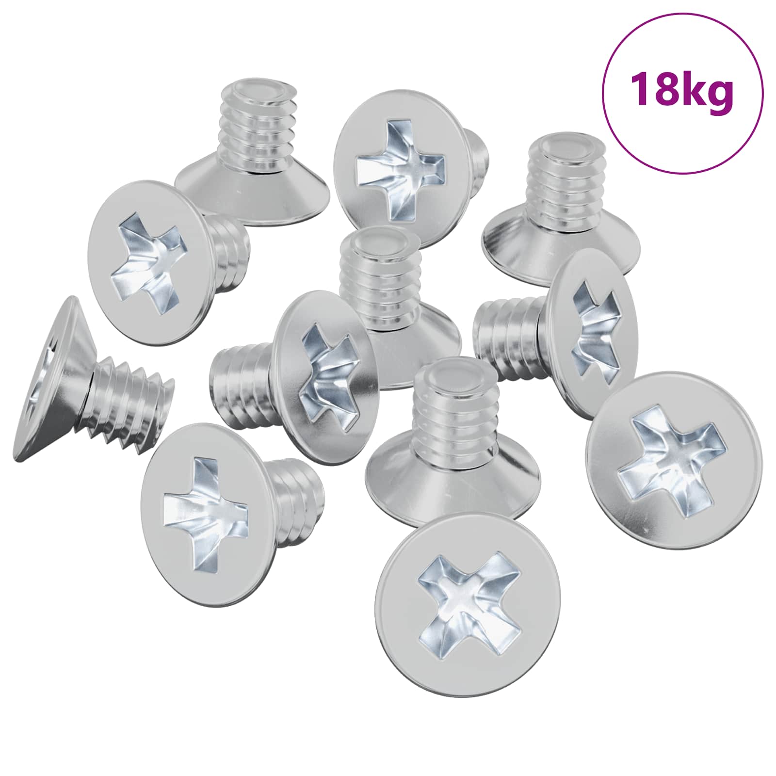 Vidaxl verzonken schroeven 32727 st zilver ijzer