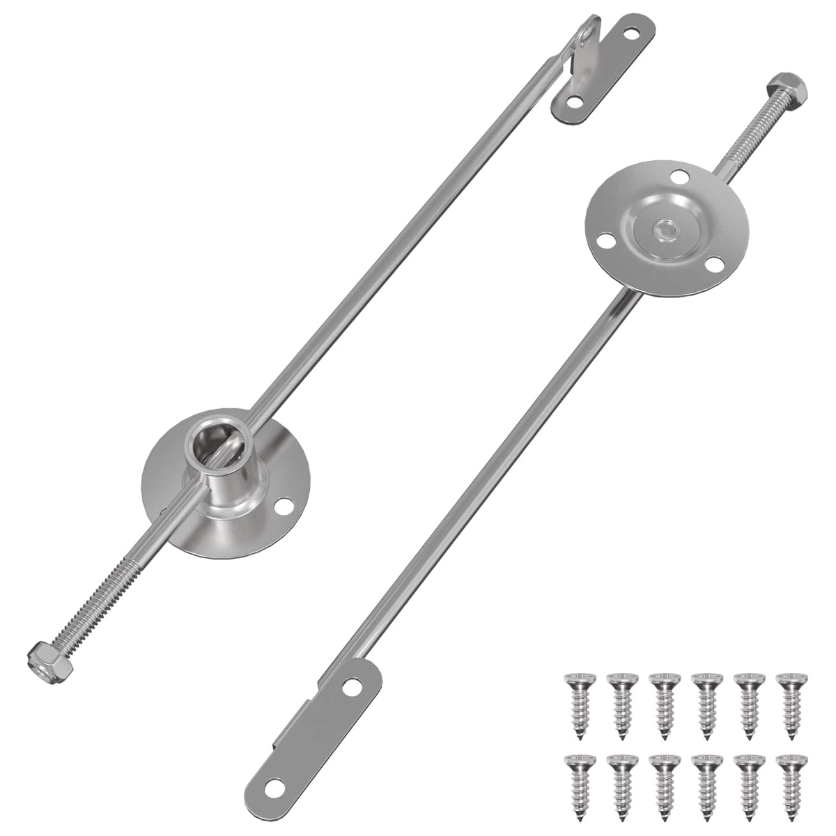 Vidaxl trekstangscharnier 2 stuks zilver 190 mm metaal