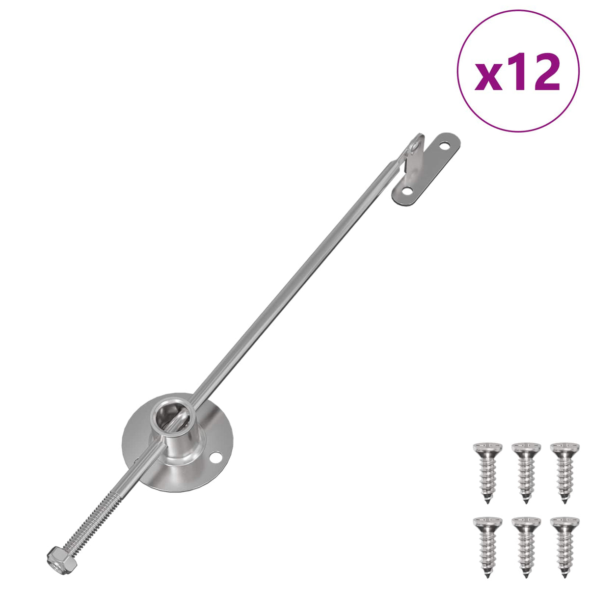 Vidaxl trekstangscharnier 12 st zilver 190 mm metaal