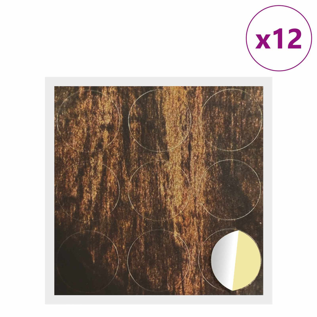 Vidaxl zelfklevende schroefhoes 12 st oudhout ø 20 x 0,5 mm