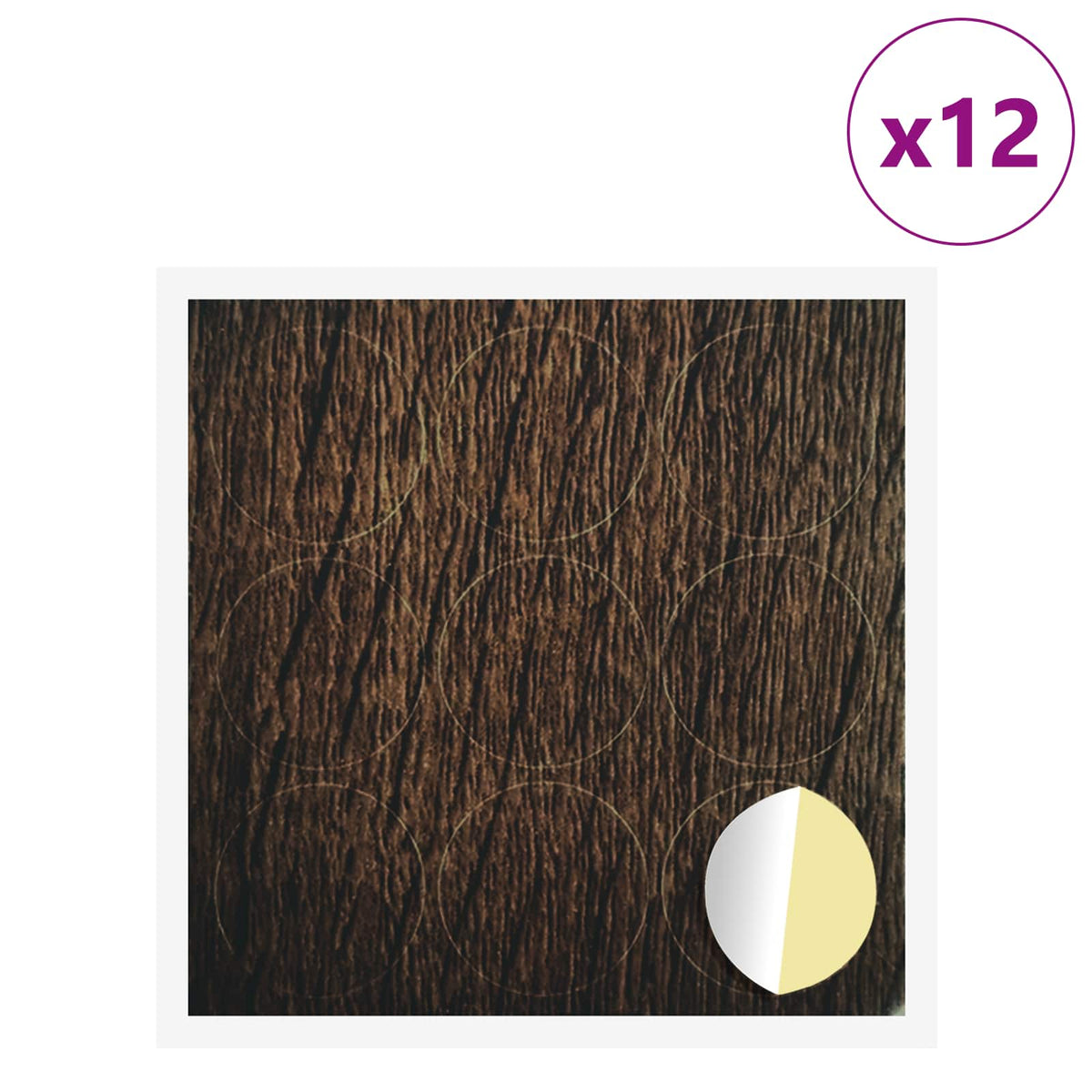 Vidaxl zelfklevende schroefhoes 12 st bruin eiken ø 20 x 0,5 mm