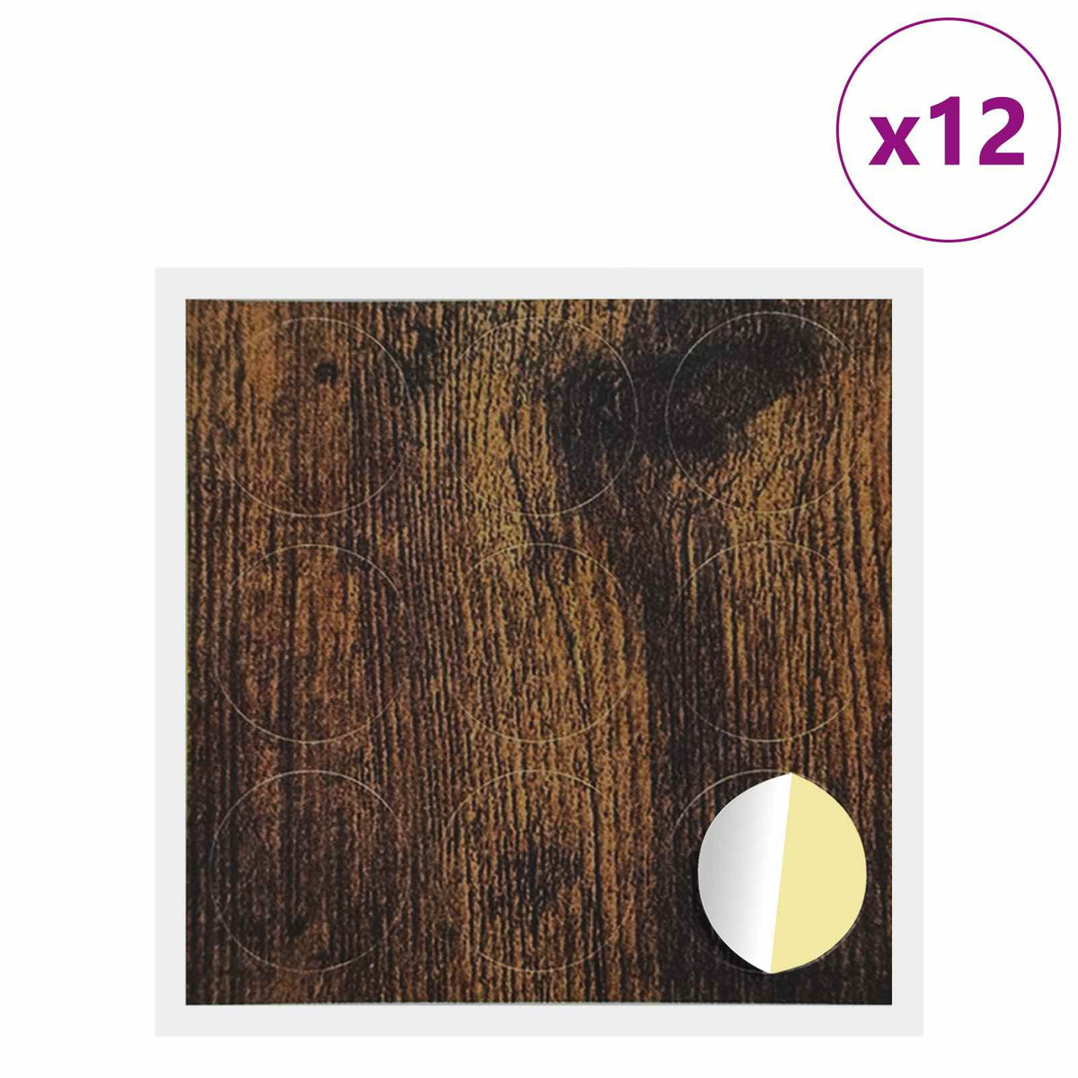 Vidaxl zelfklevende schroefhoes 12 st gerookt eiken ø 20 x 0,5 mm