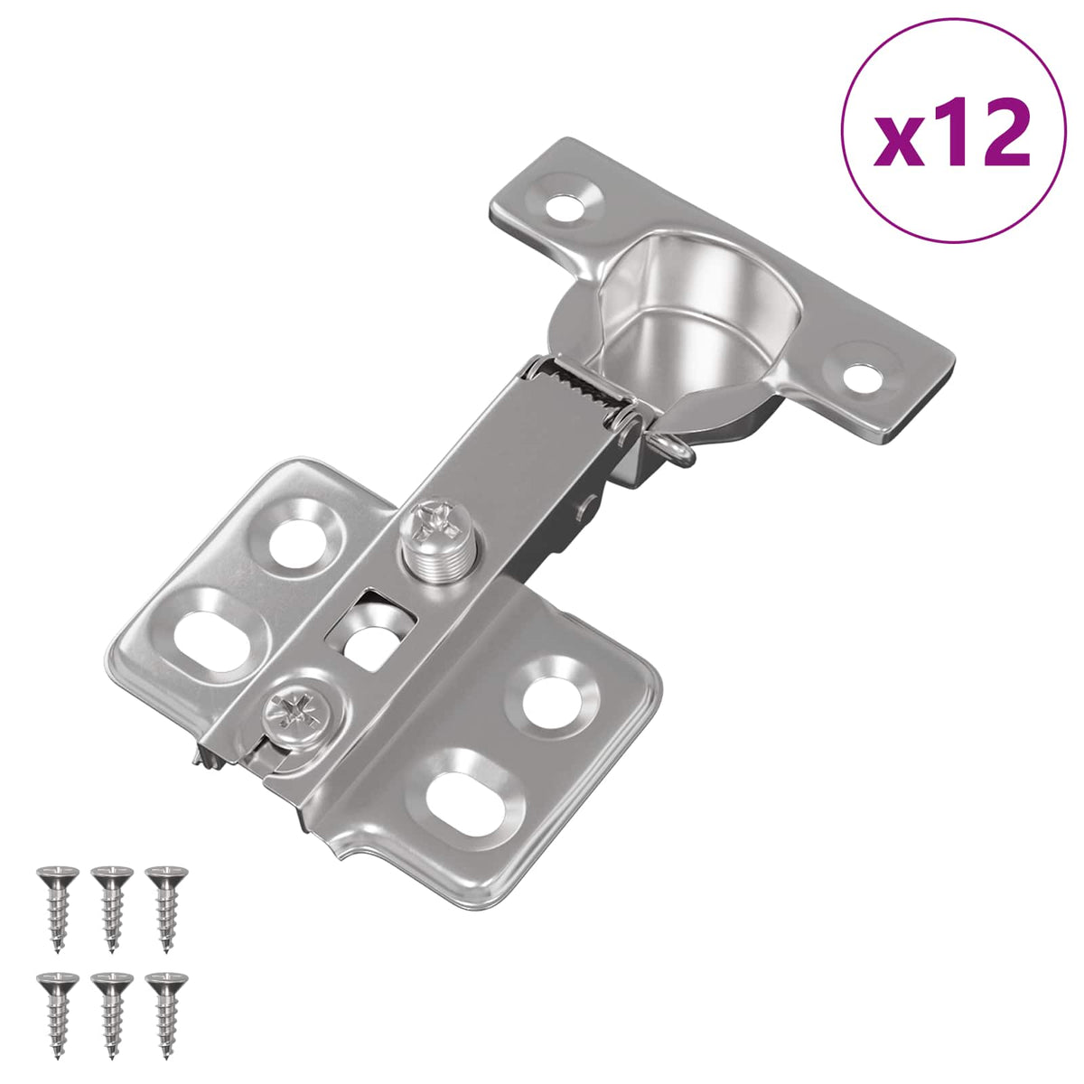 Vidaxl scharnier 12 st nikkel 85 x 52,5 x 9,5 mm ijzer