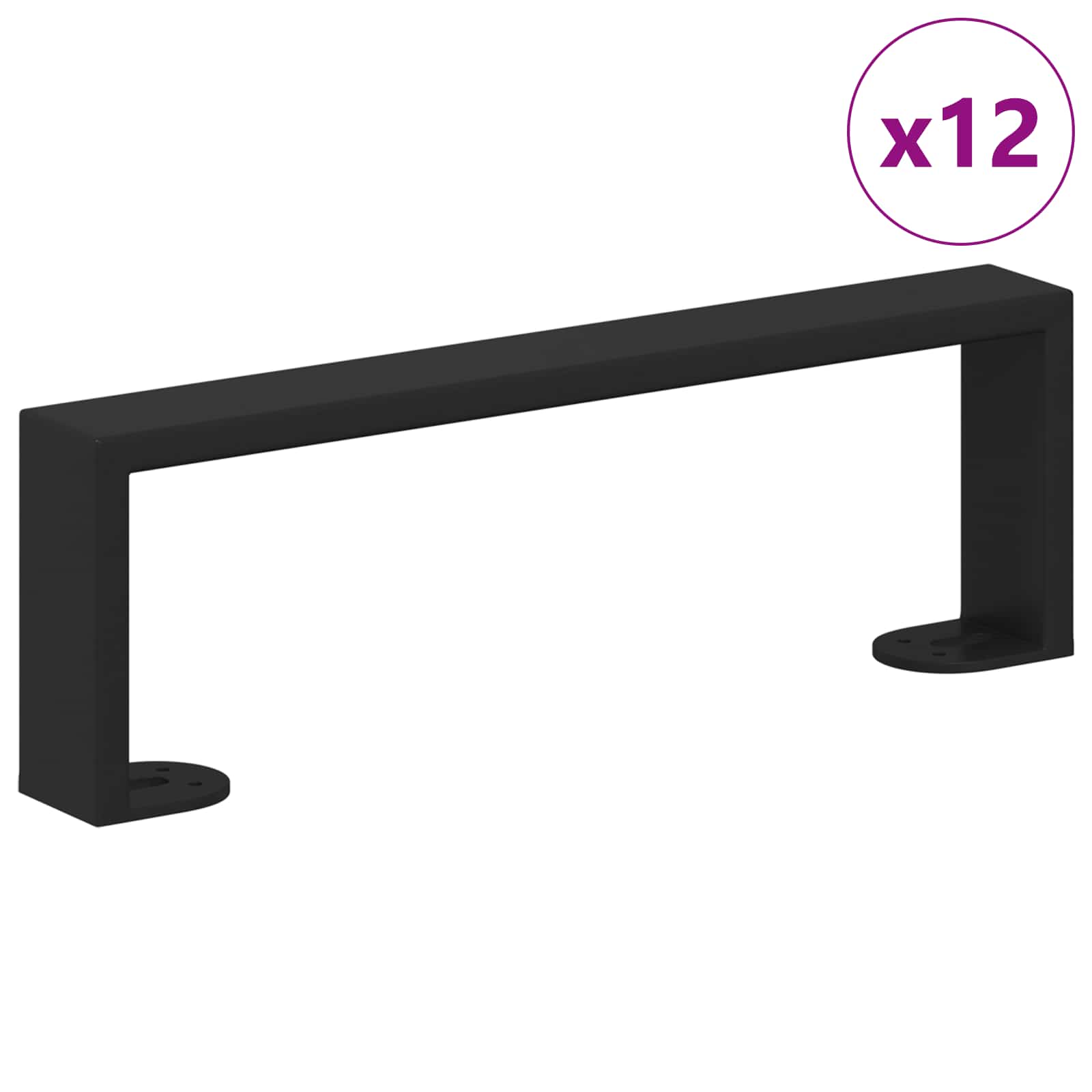 Vidaxl meubelpoten 12 st zwart 311 x 40,5 x 100 mm ijzer