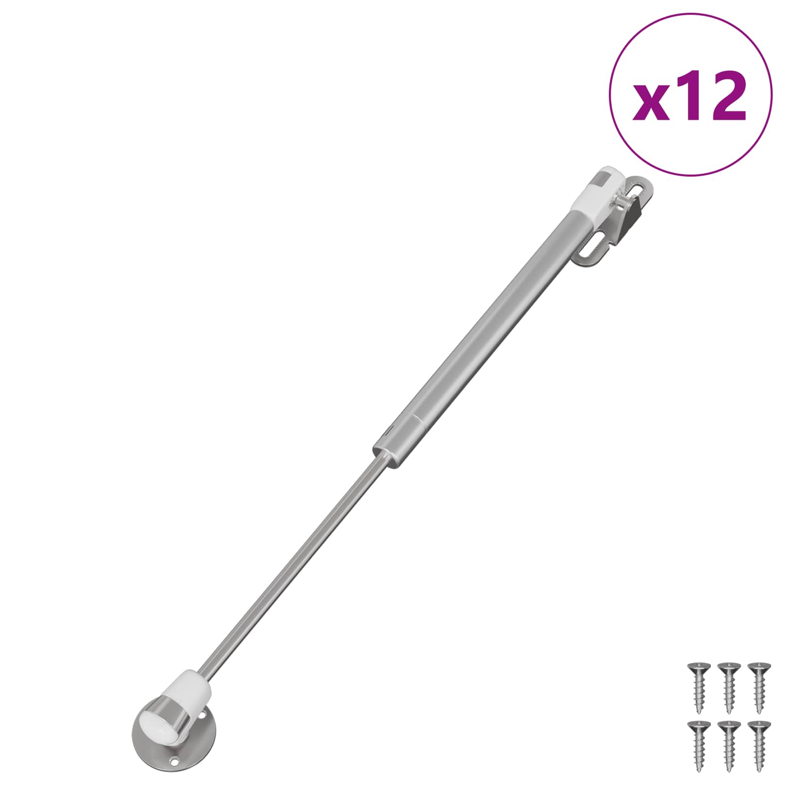 Vidaxl hydraulische gasveer 12 st zilver 280 x 17 x 16 mm pp en ijzer