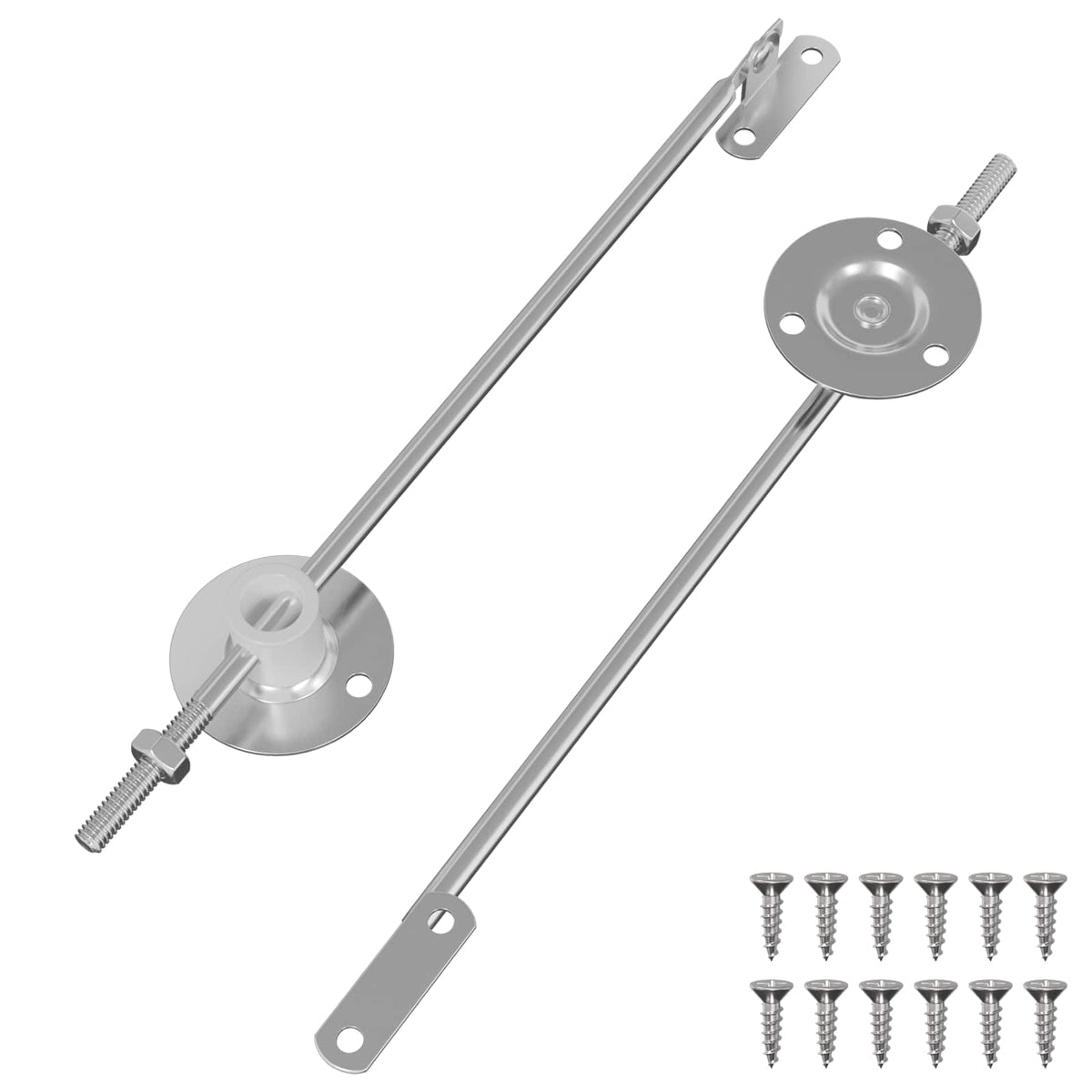 Vidaxl deksel ondersteunend scharnier 2 st zilver 194 x 36 x 18 mm