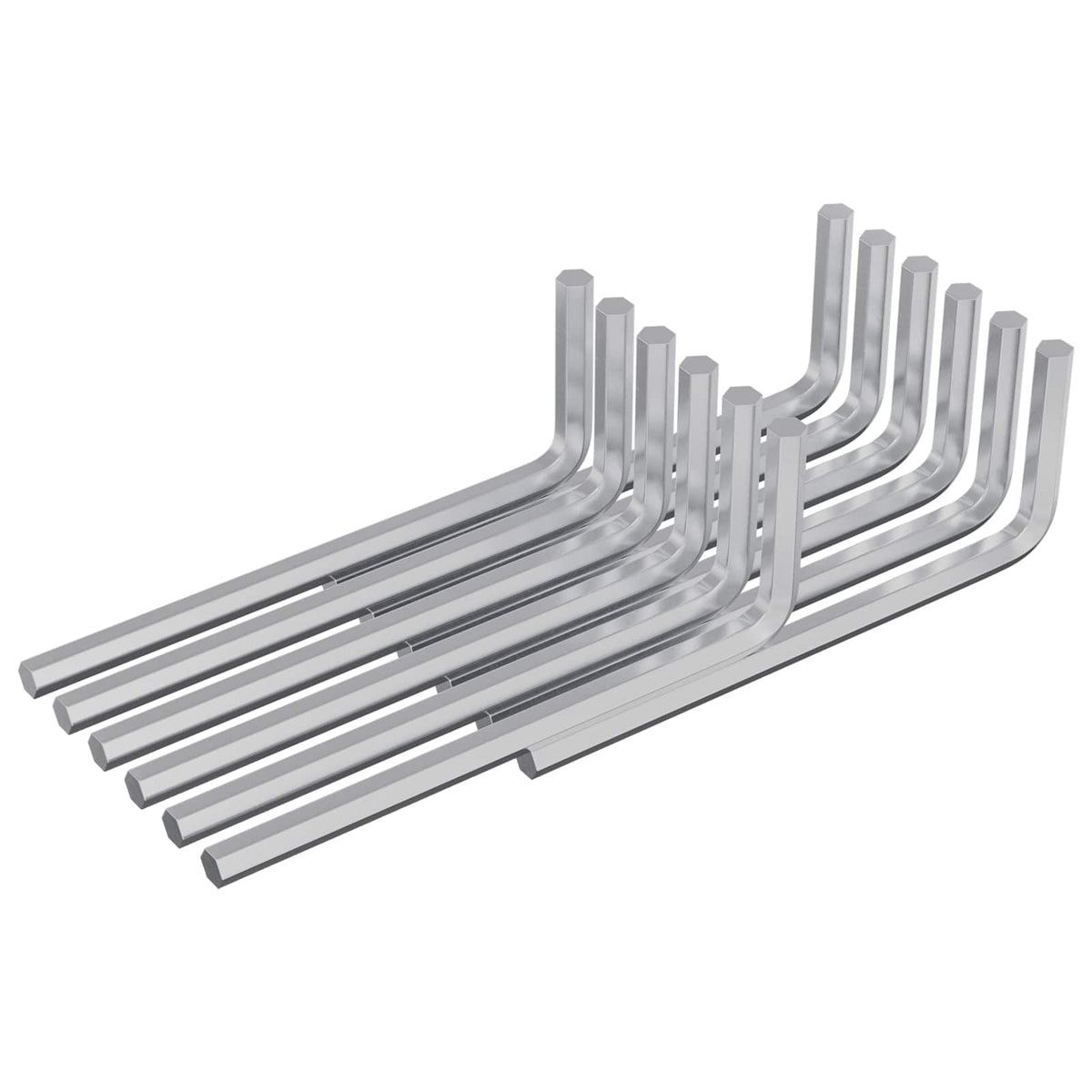 Vidaxl zeskantsleutel 12 st zilver 20 x 52 mm staal